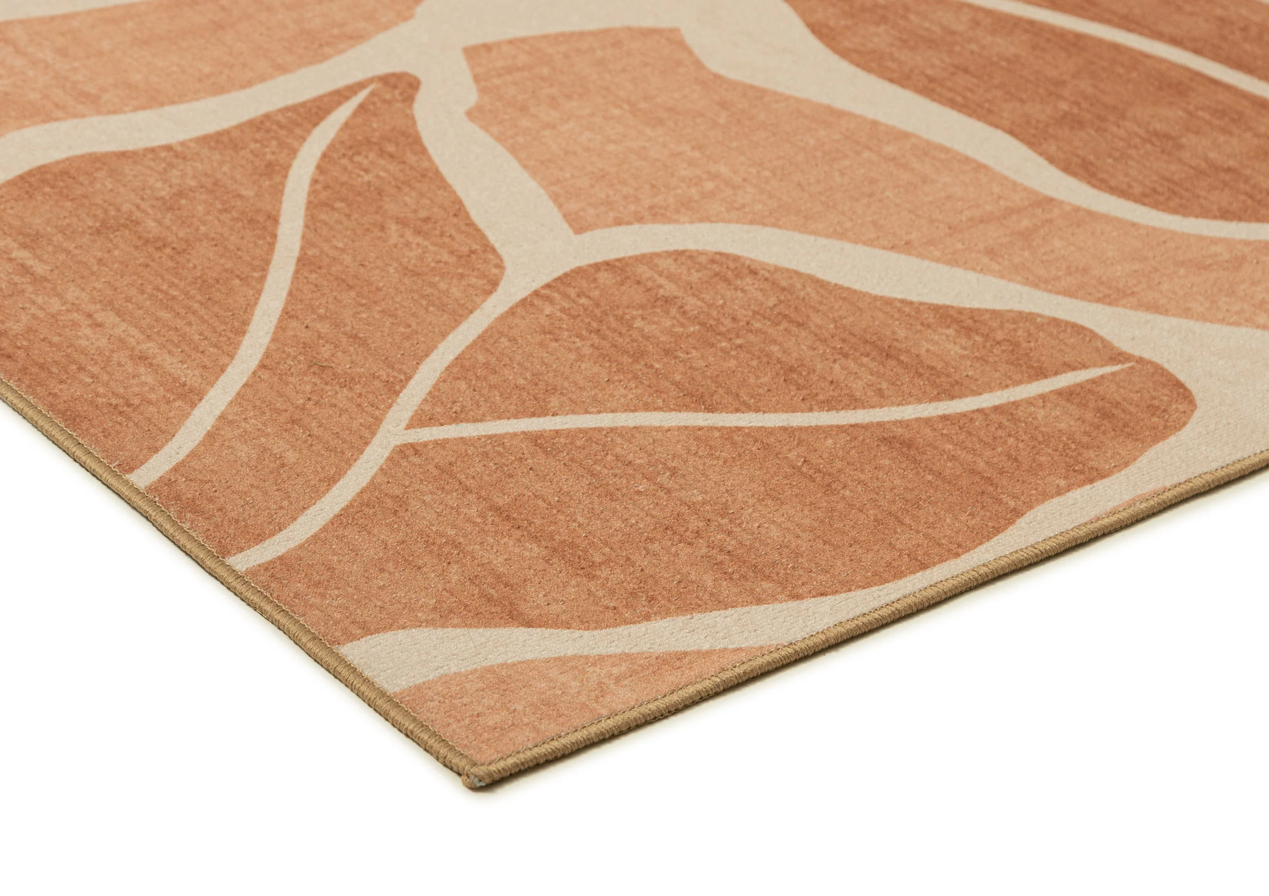 Aadita Pink and Peach Botanical Washable Rug - Image 7