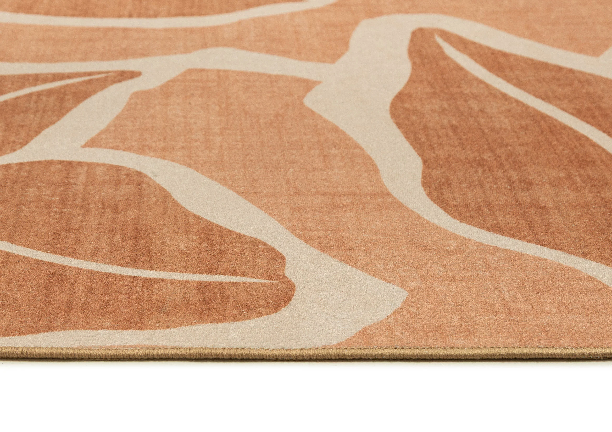 Aadita Pink and Peach Botanical Washable Rug - Image 8