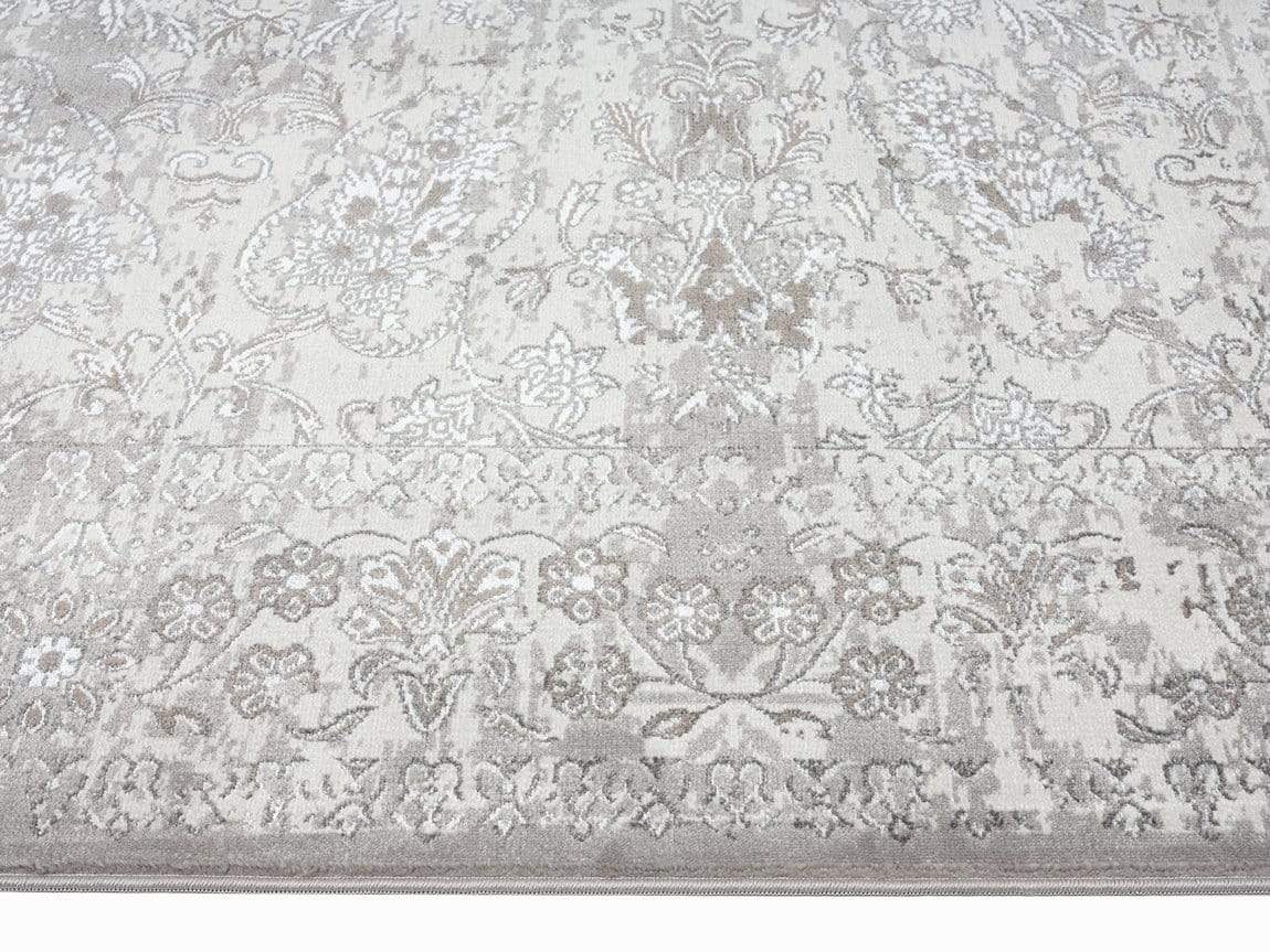 Aaerin Charcoal Grey And Ivory Traditional Distressed Rug - Image 10