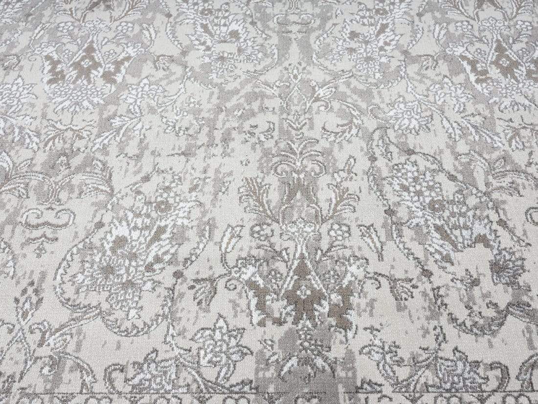 Aaerin Charcoal Grey And Ivory Traditional Distressed Rug - Image 12