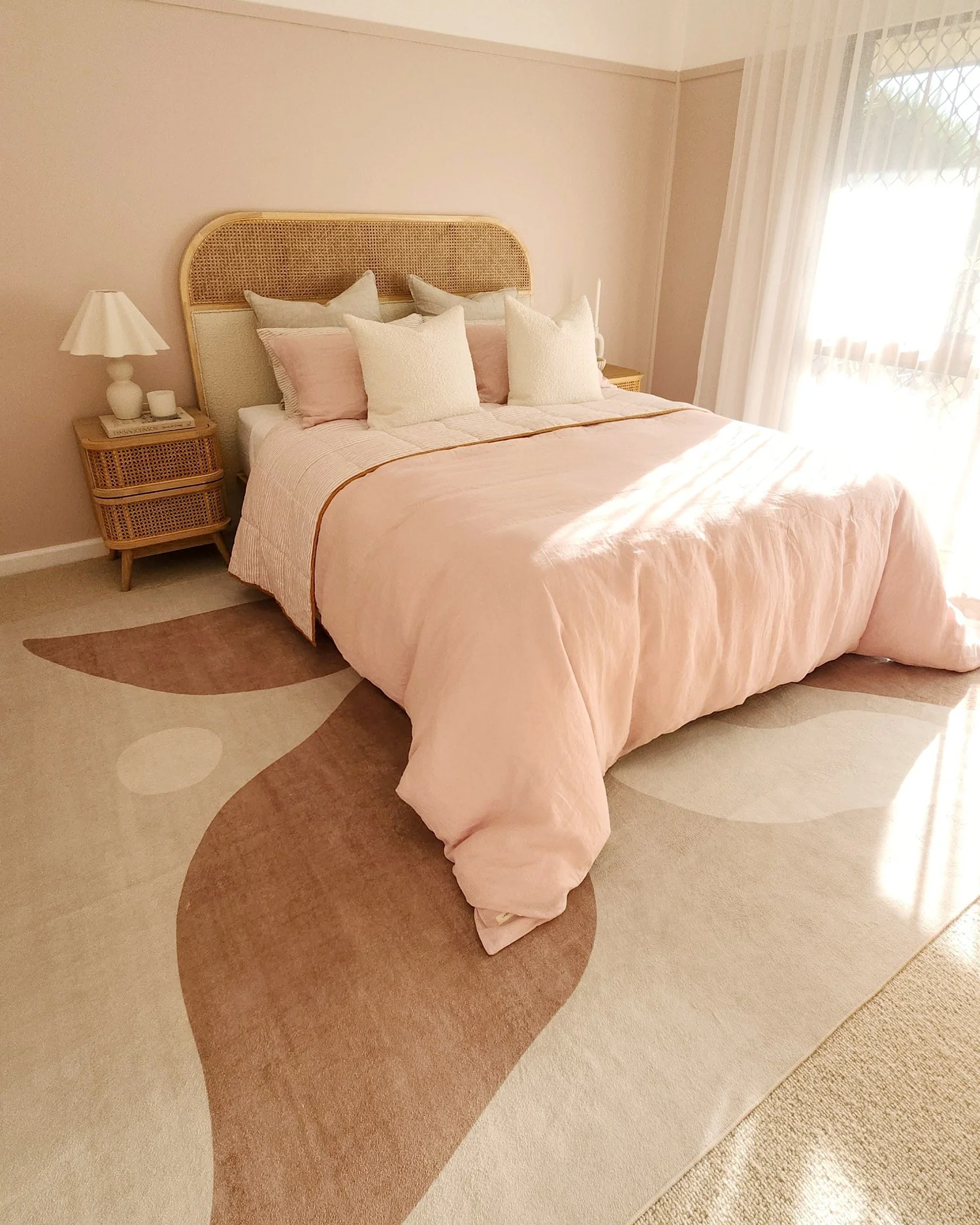 Aara Terracotta and Cream Botanical Washable Rug - Image 2