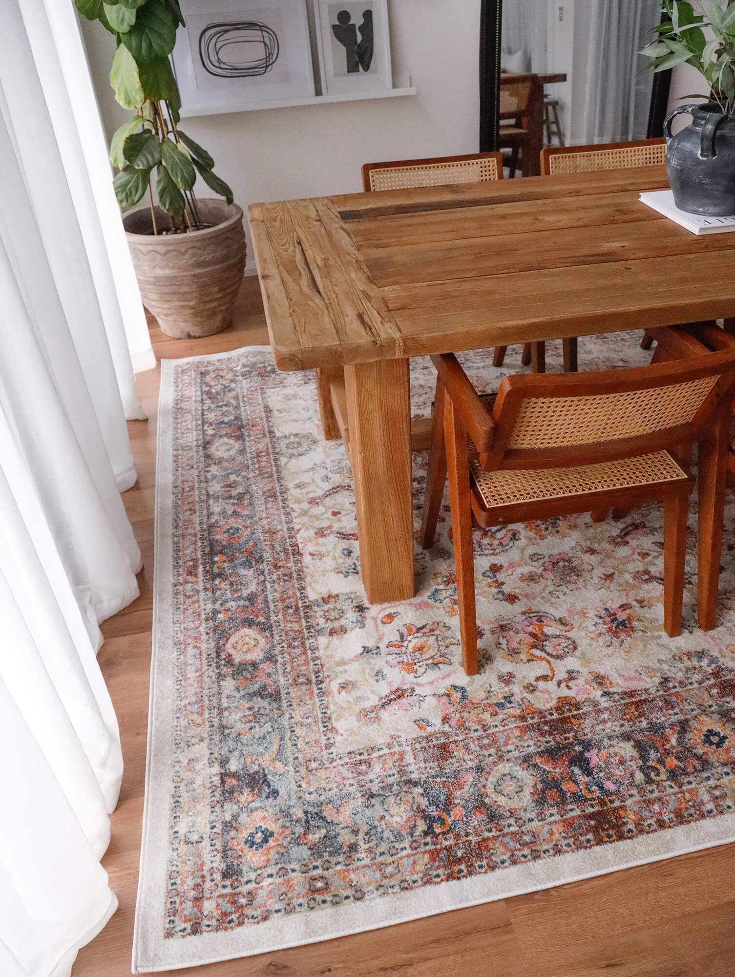 Addison Cream and Purple Multi-Colour Distressed Rug - Image 6