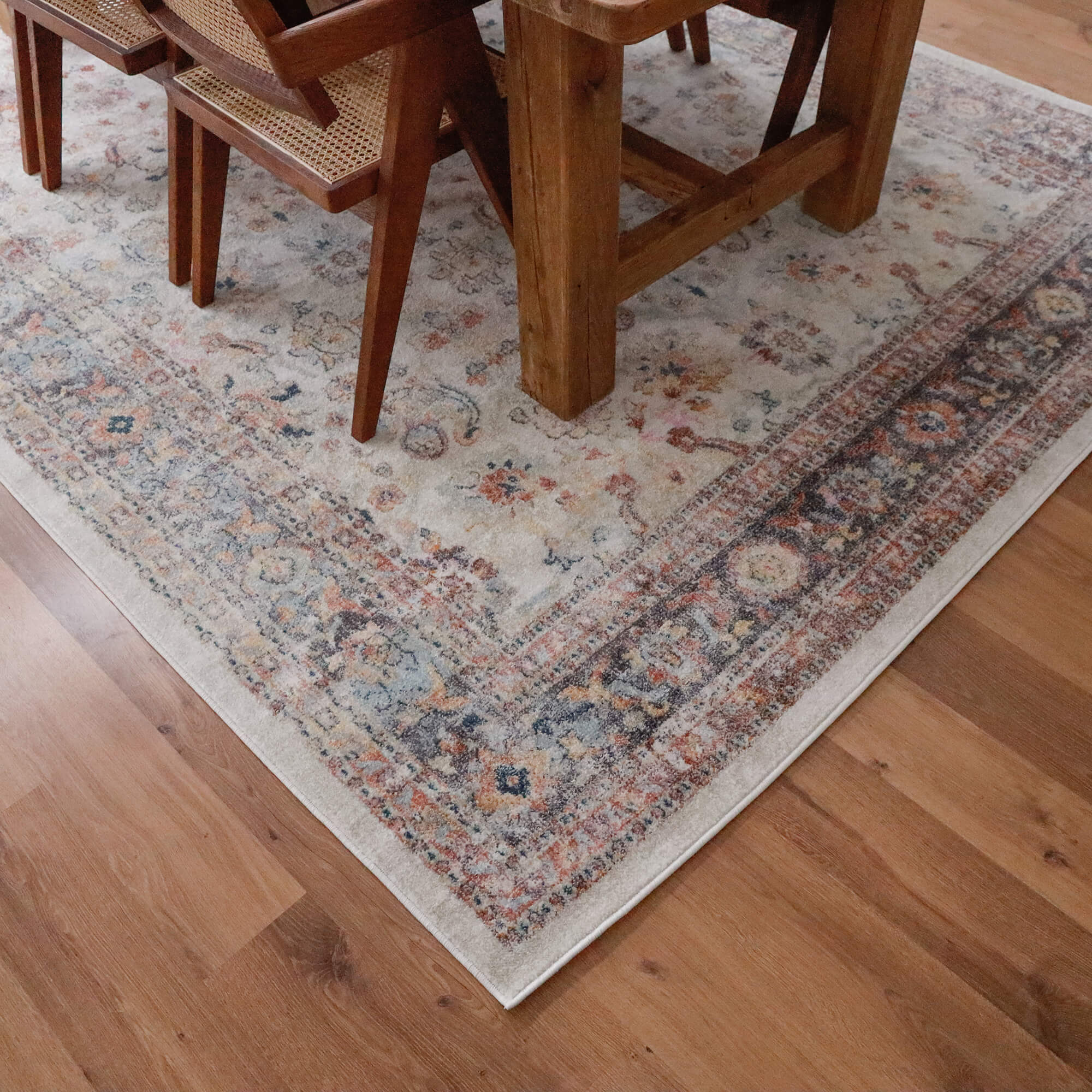 Addison Cream and Purple Multi-Colour Distressed Rug - Image 7