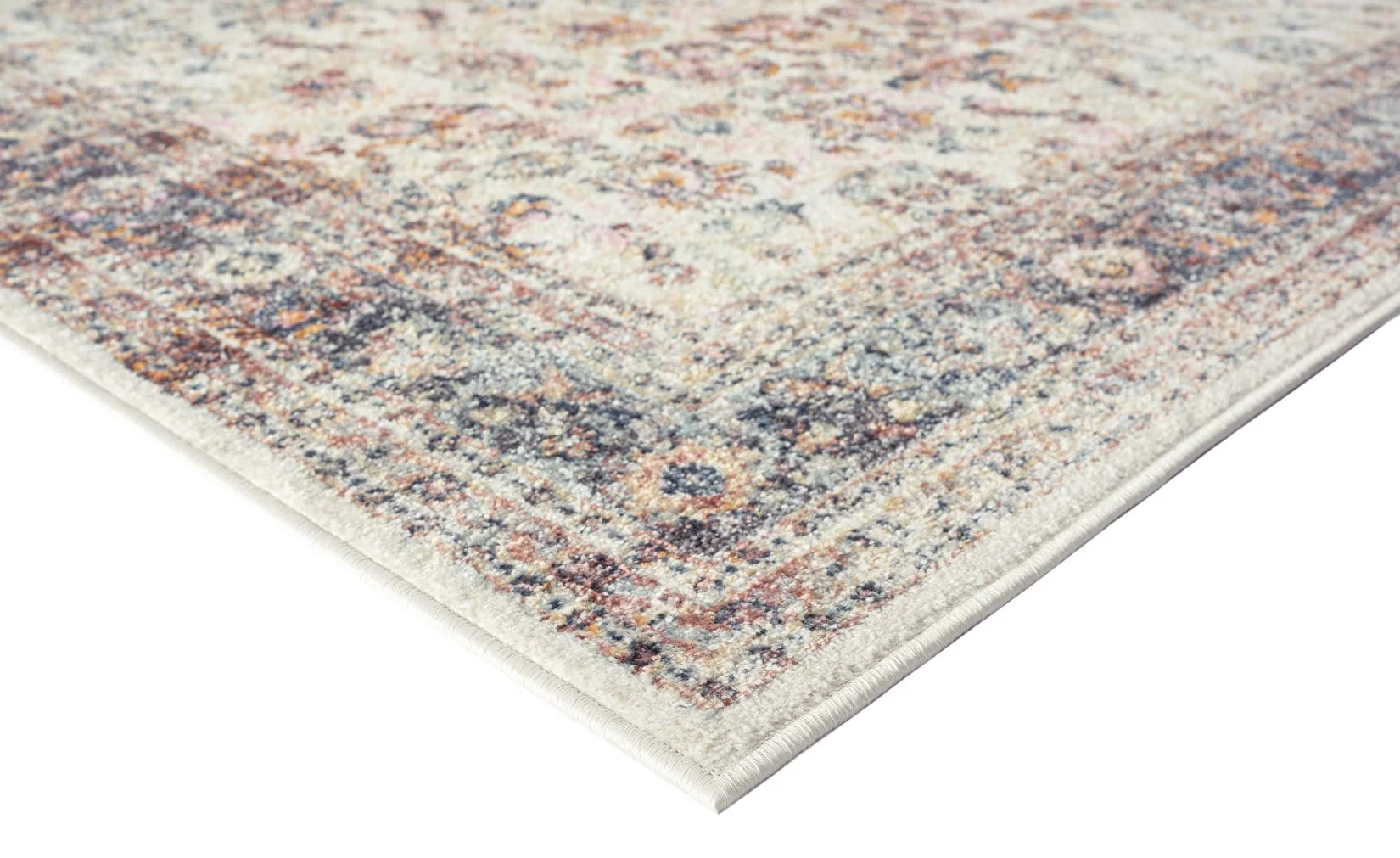 Addison Cream and Purple Multi-Colour Distressed Rug - Image 8