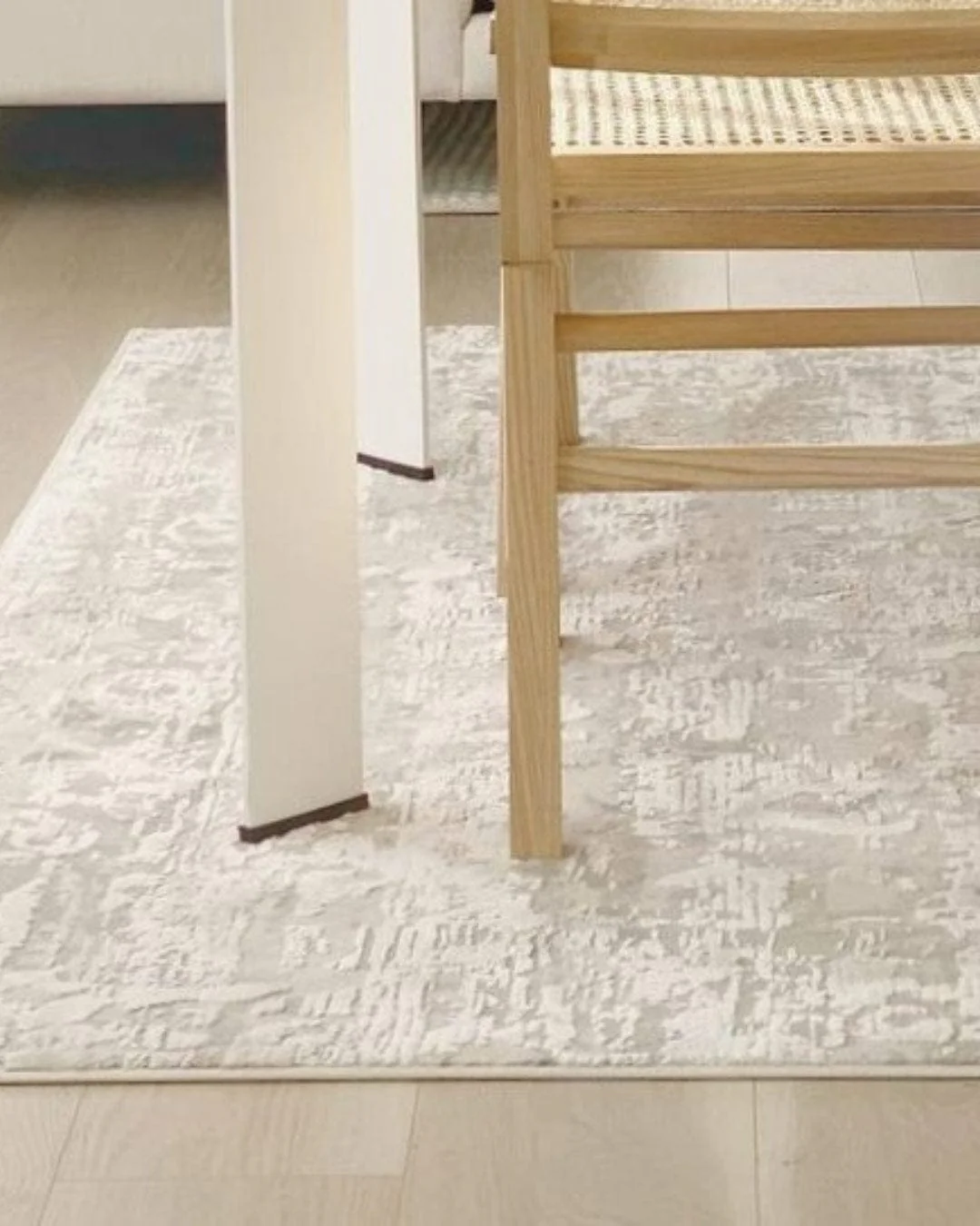 Adela Grey and Ivory Distressed Floral Rug - Image 2