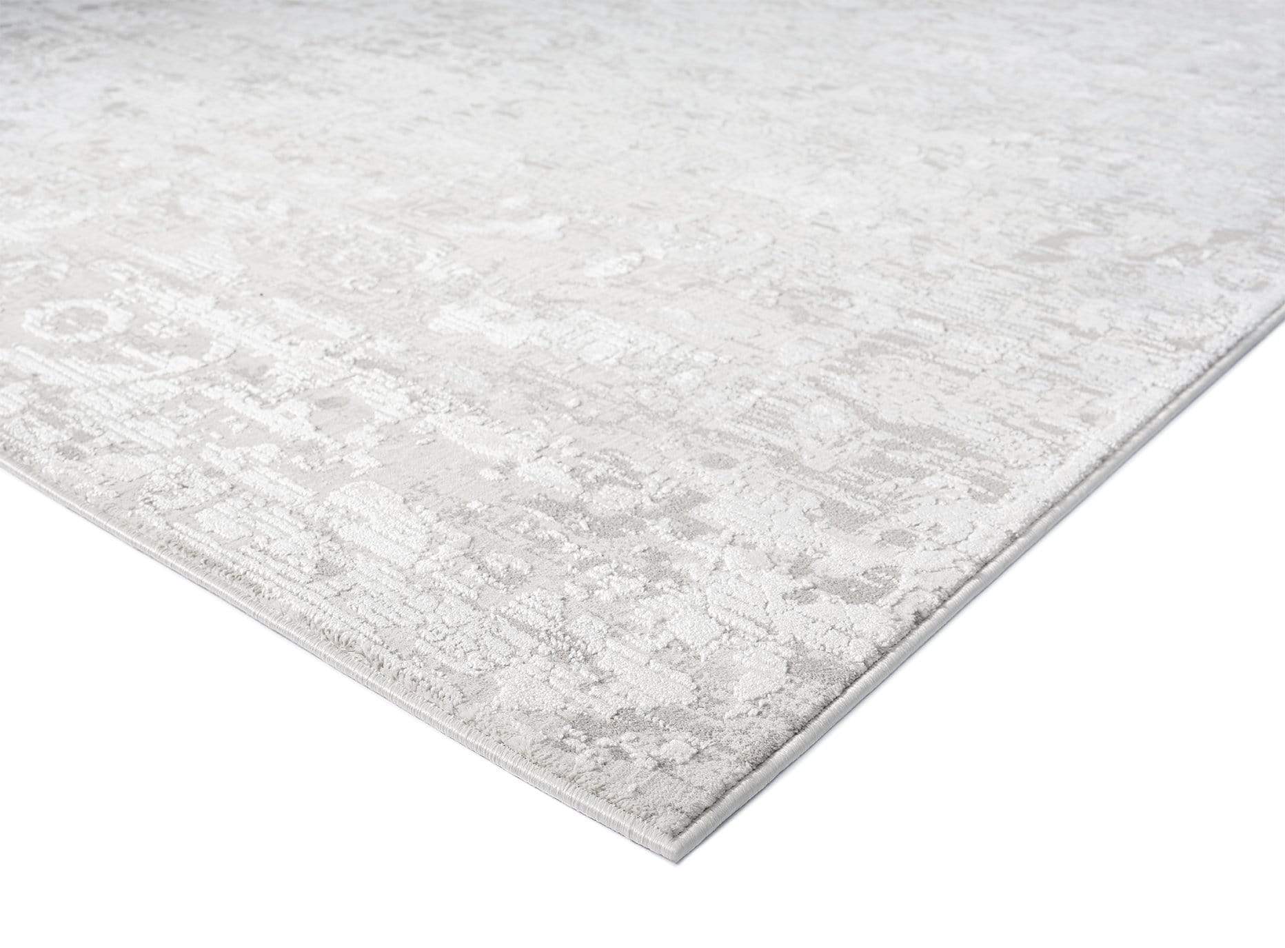 Adela Grey and Ivory Distressed Floral Rug - Image 6