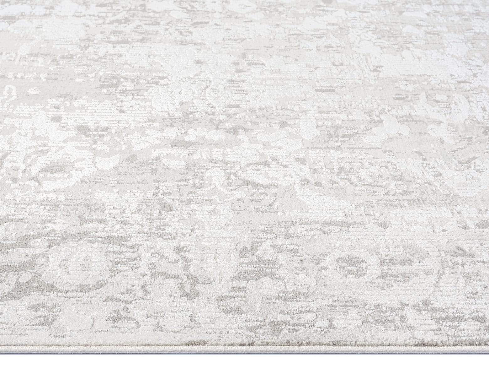 Adela Grey and Ivory Distressed Floral Rug - Image 7
