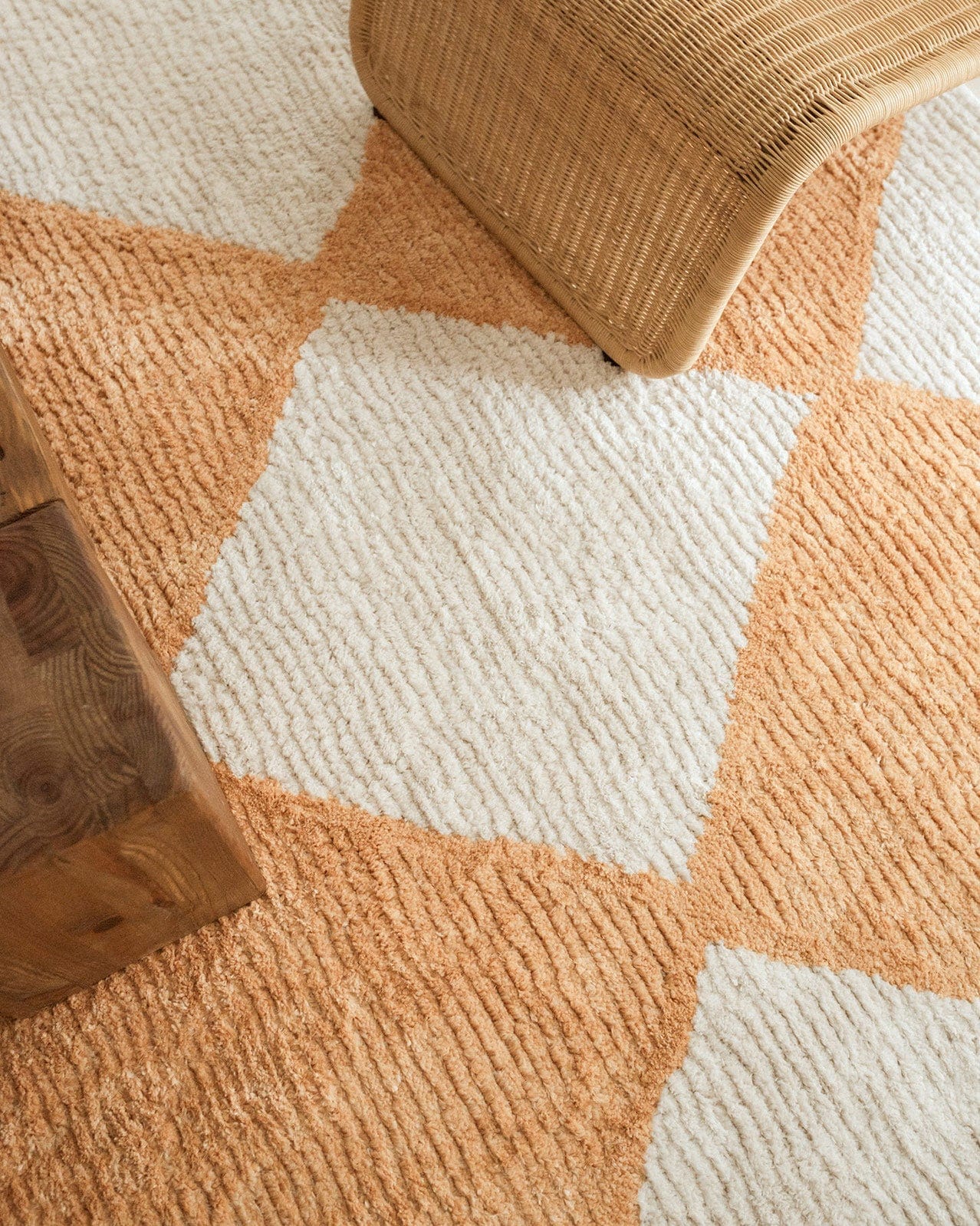 Agatha Ivory and Yellow Checkered Rug - Image 3