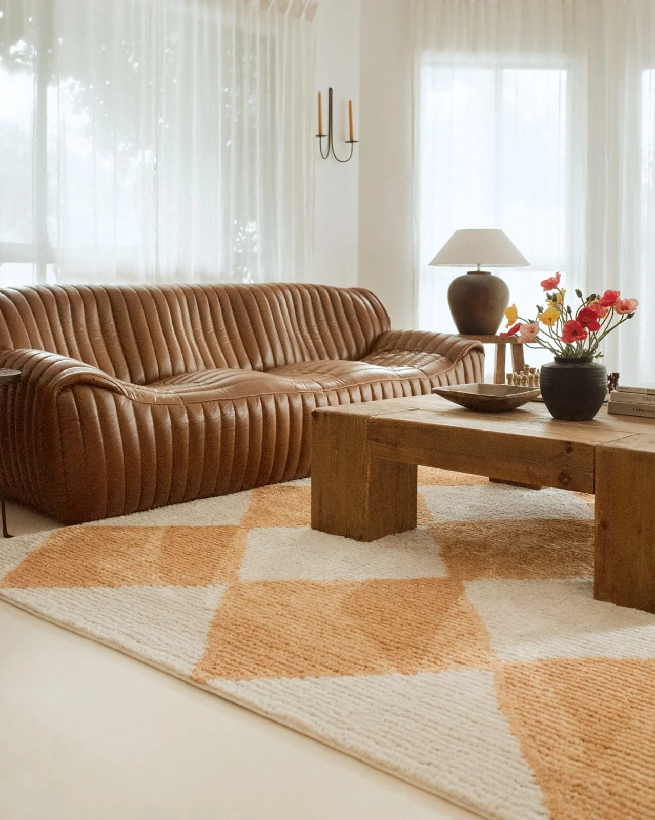 Agatha Ivory and Yellow Checkered Rug - Image 4