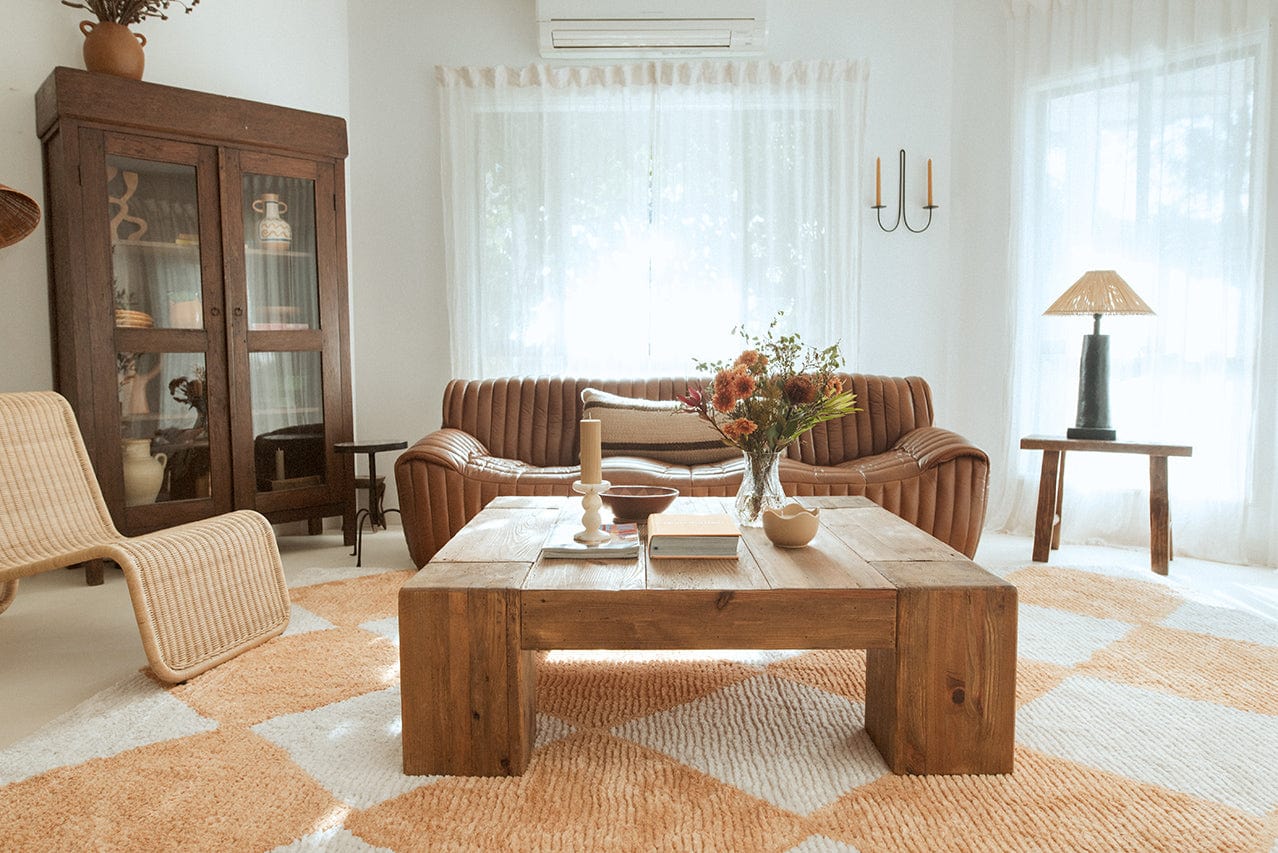 Agatha Ivory and Yellow Checkered Rug - Image 5