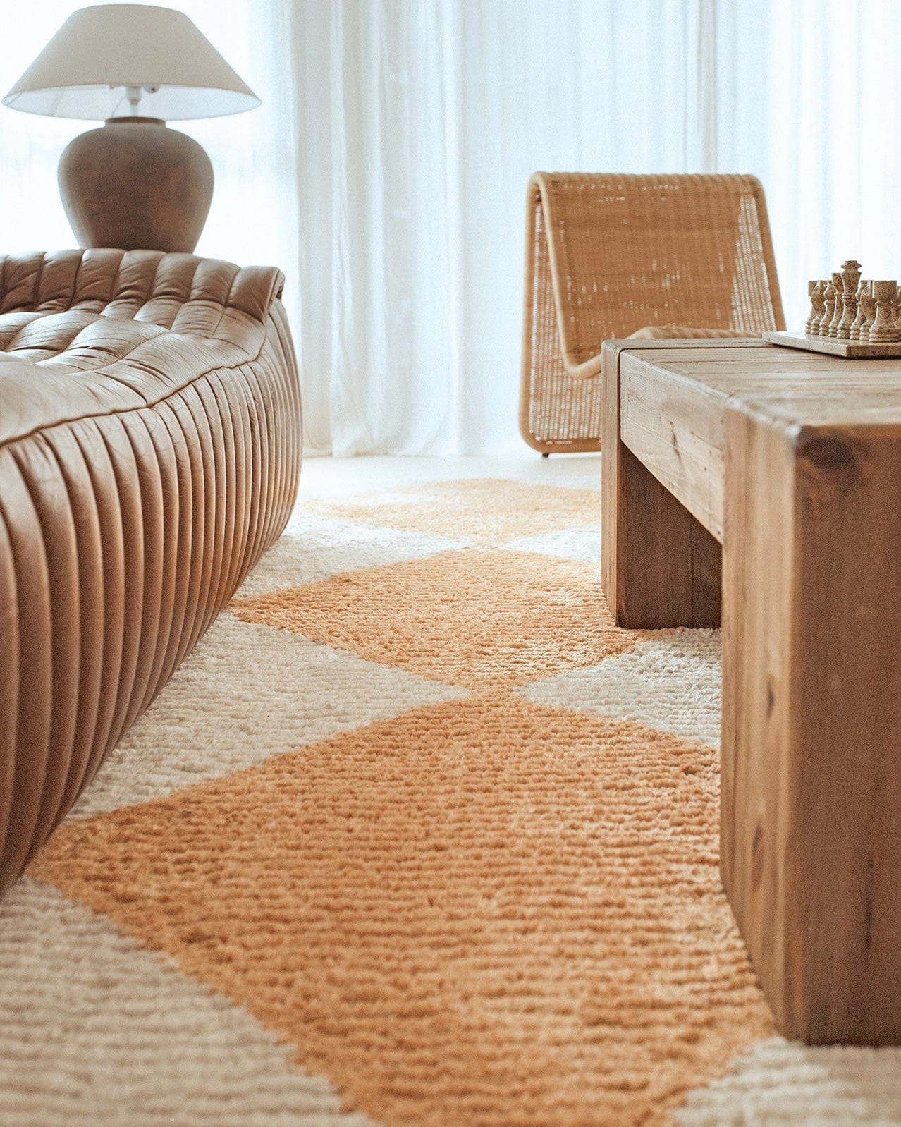 Agatha Ivory and Yellow Checkered Rug - Image 6