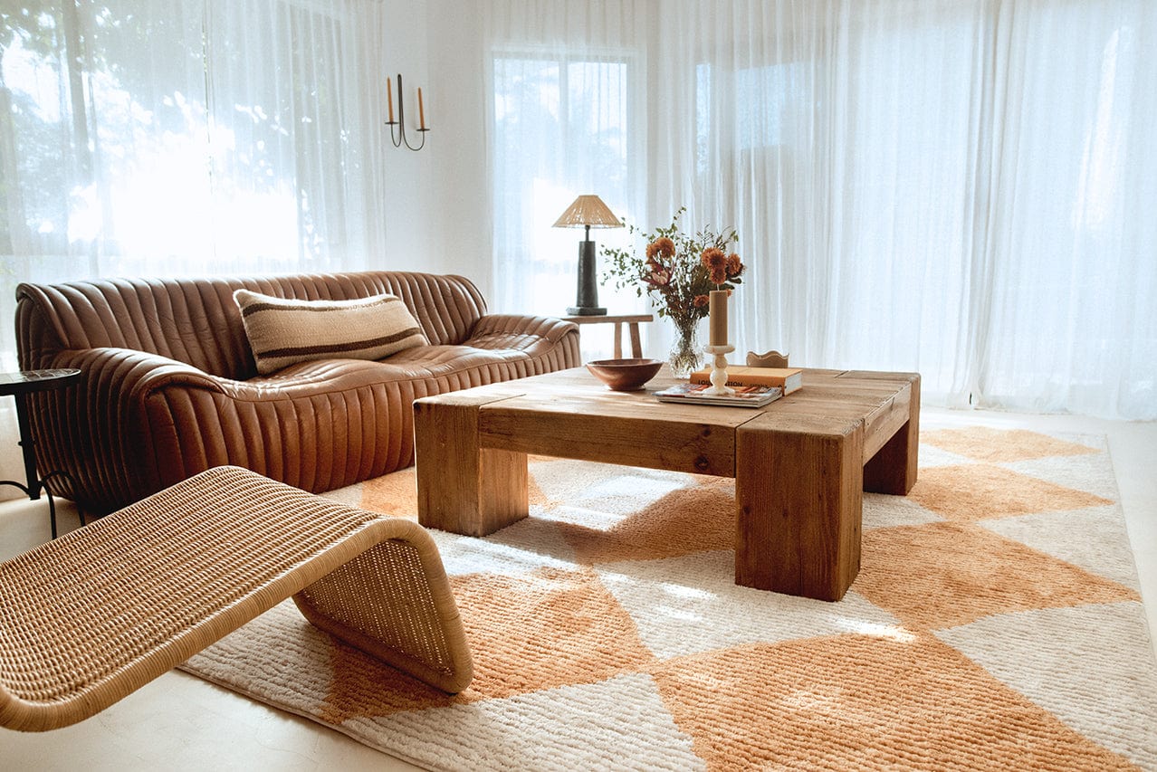 Agatha Ivory and Yellow Checkered Rug - Image 8