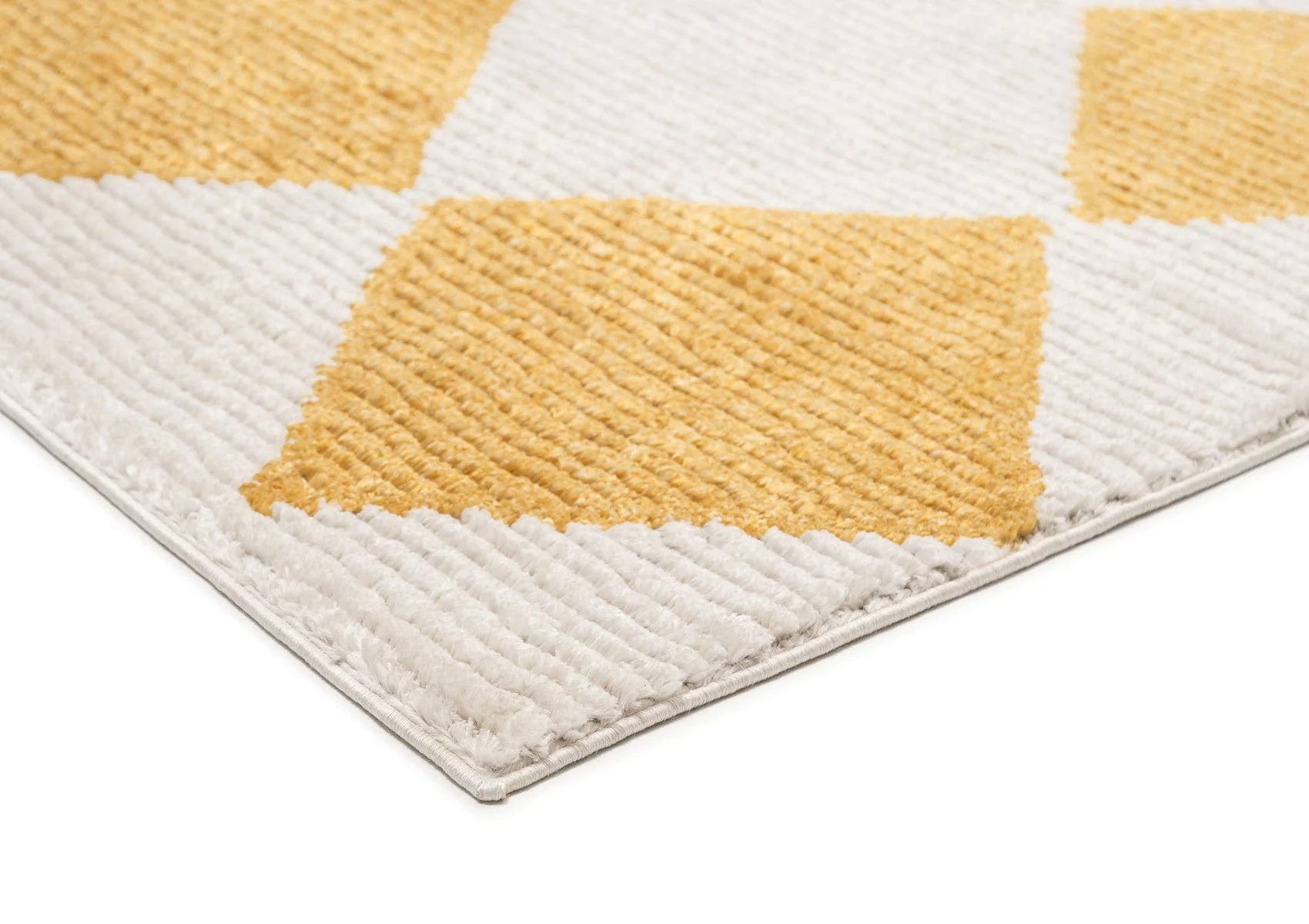 Agatha Ivory and Yellow Checkered Rug - Image 9