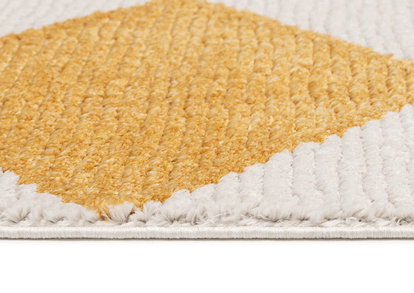 Agatha Ivory and Yellow Checkered Runner Rug - Image 7