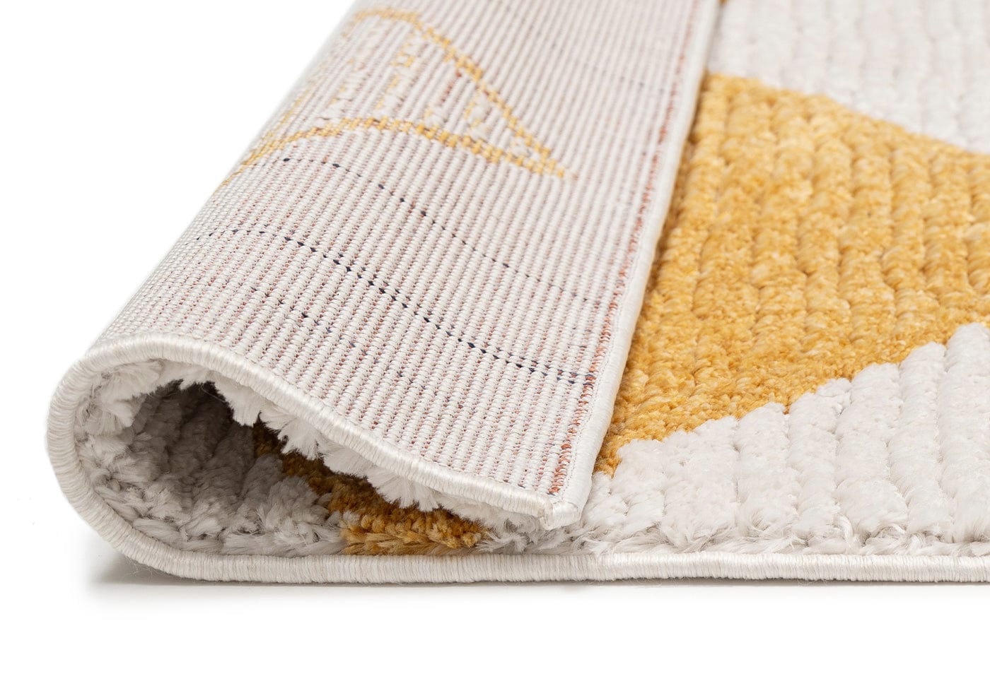 Agatha Ivory and Yellow Checkered Runner Rug - Image 8