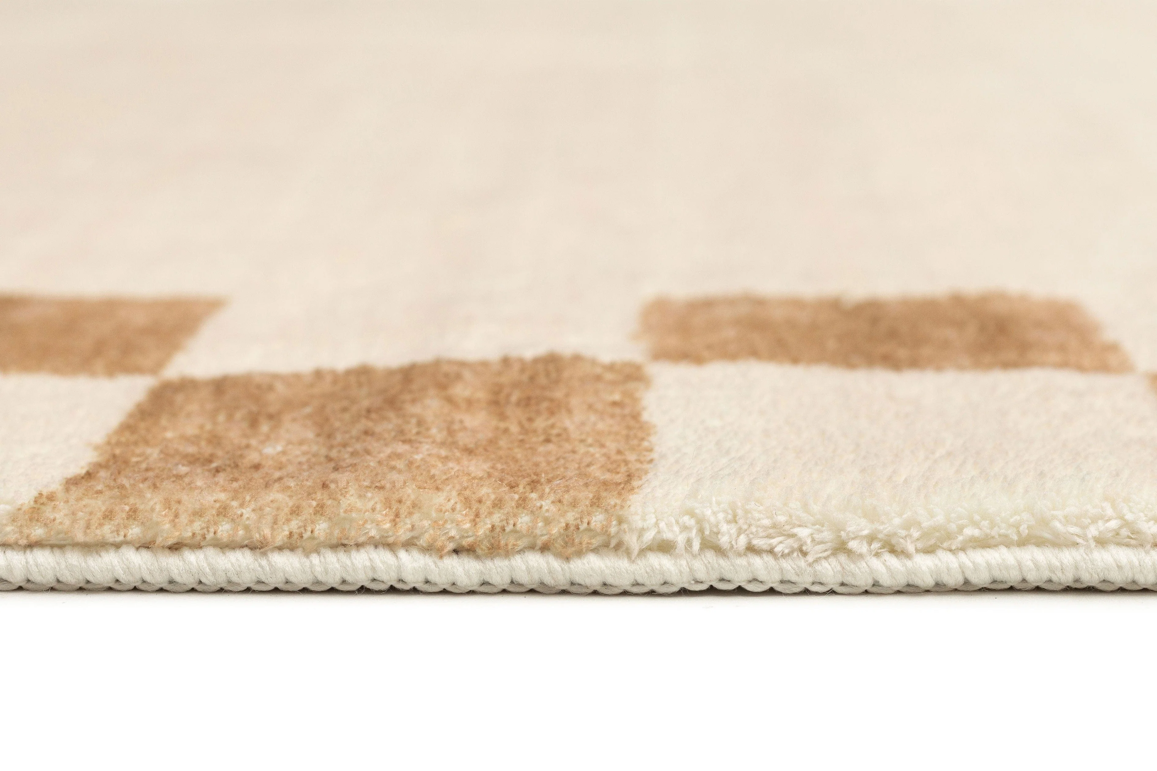 Aiday Beige Checkered Border Washable Rug - Image 10