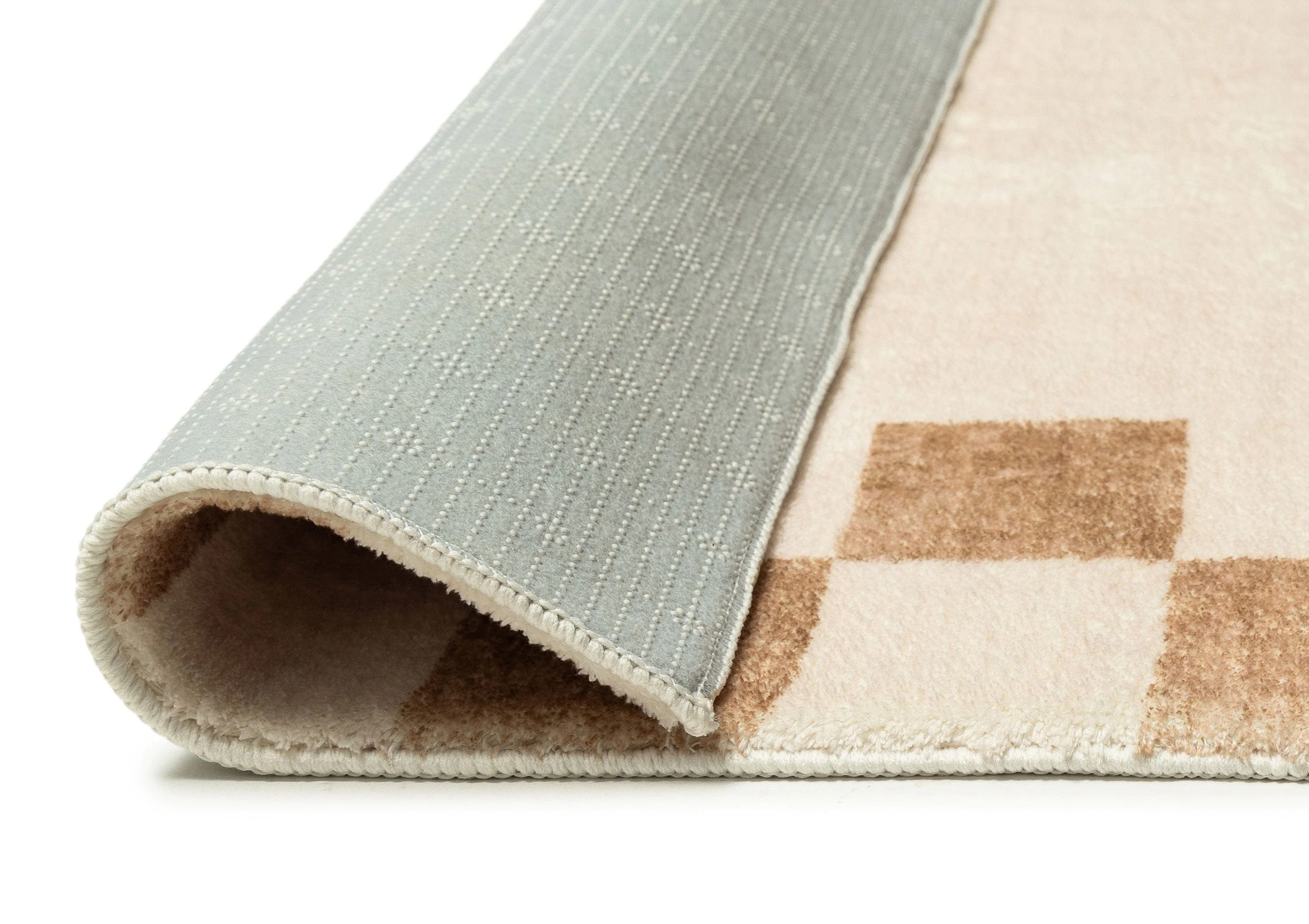 Aiday Beige Checkered Border Washable Rug - Image 9
