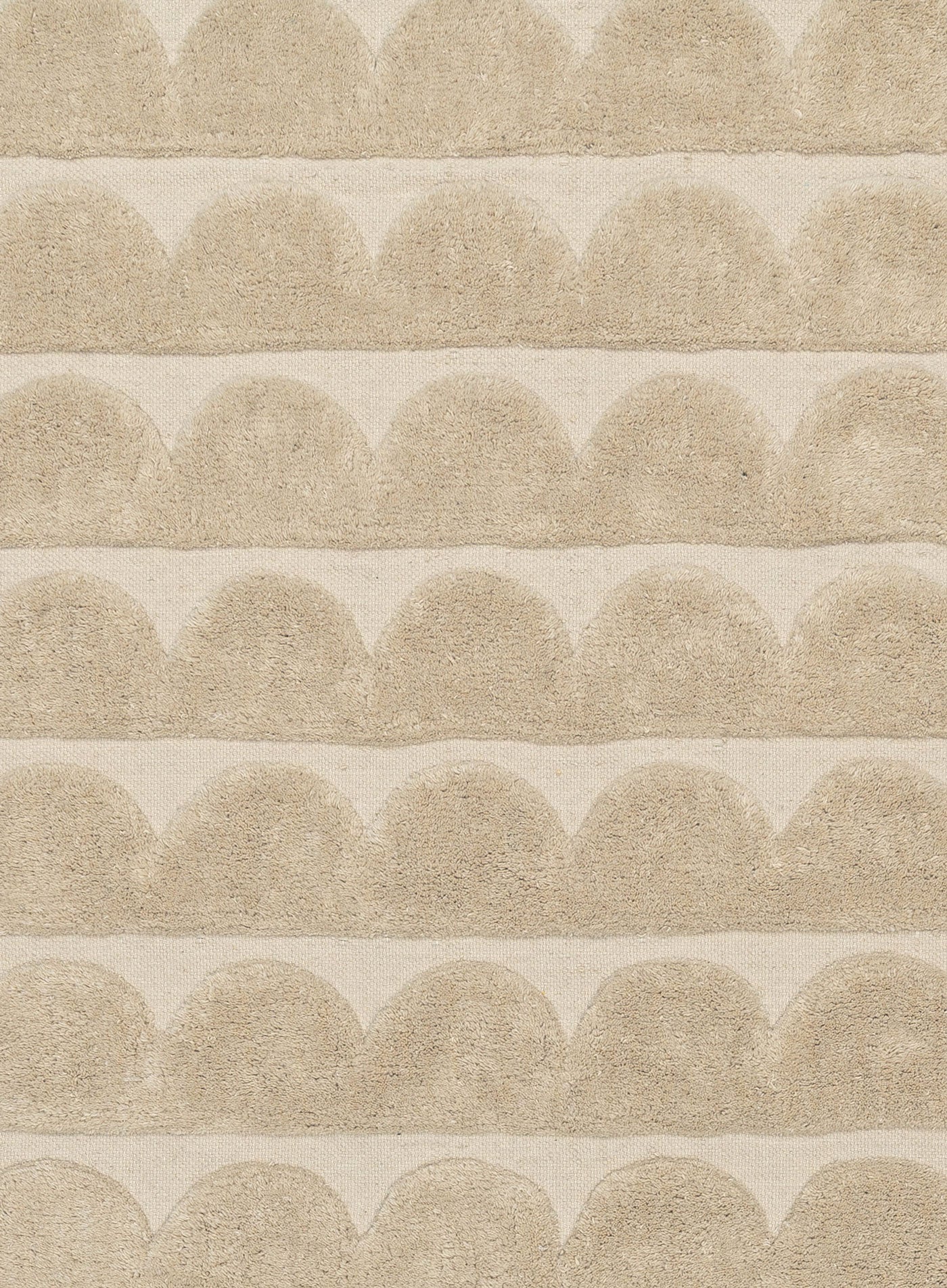 Ajuma Taupe Scallop Washable Wool Rug - Image 11