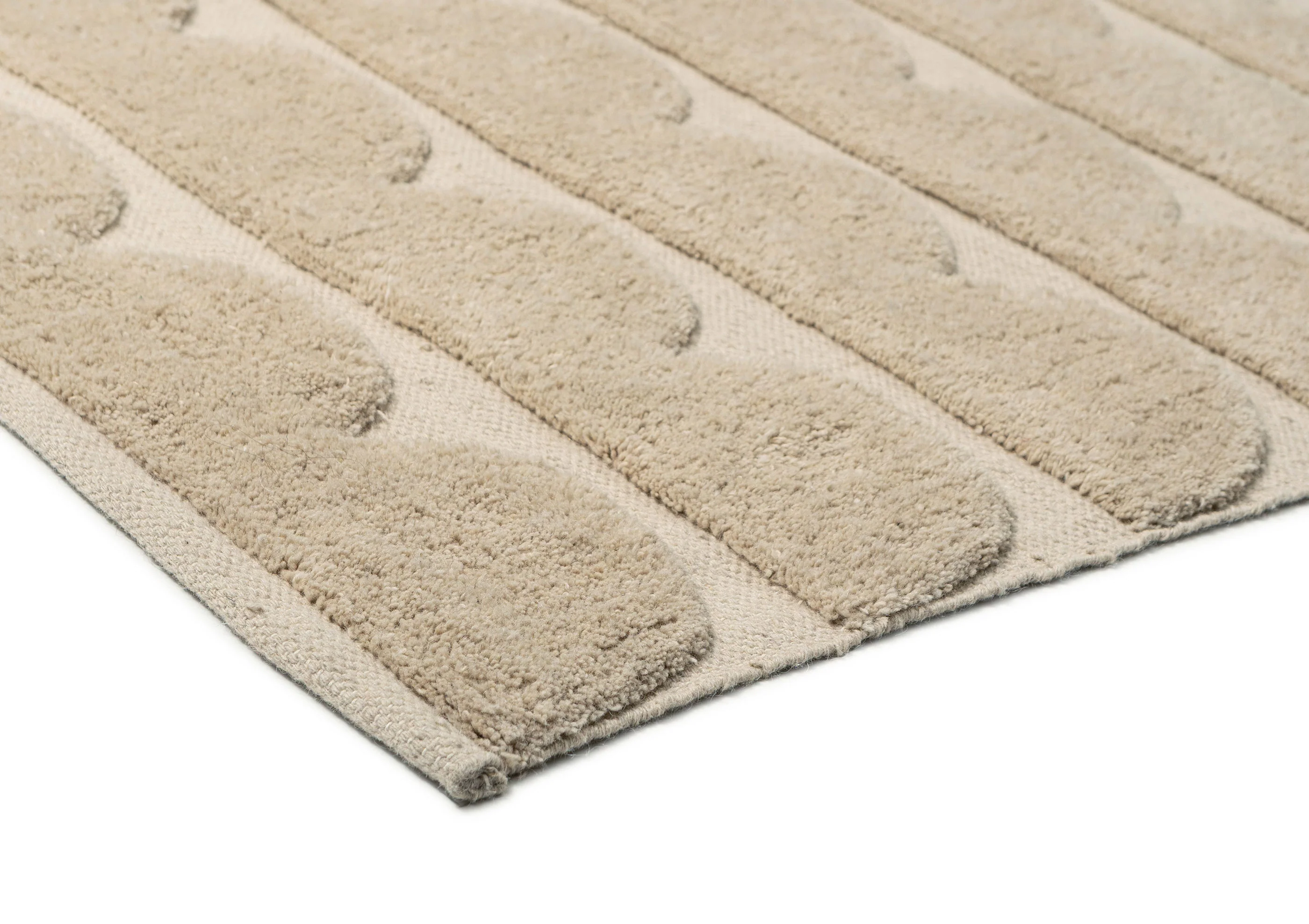 Ajuma Taupe Scallop Washable Wool Rug - Image 8