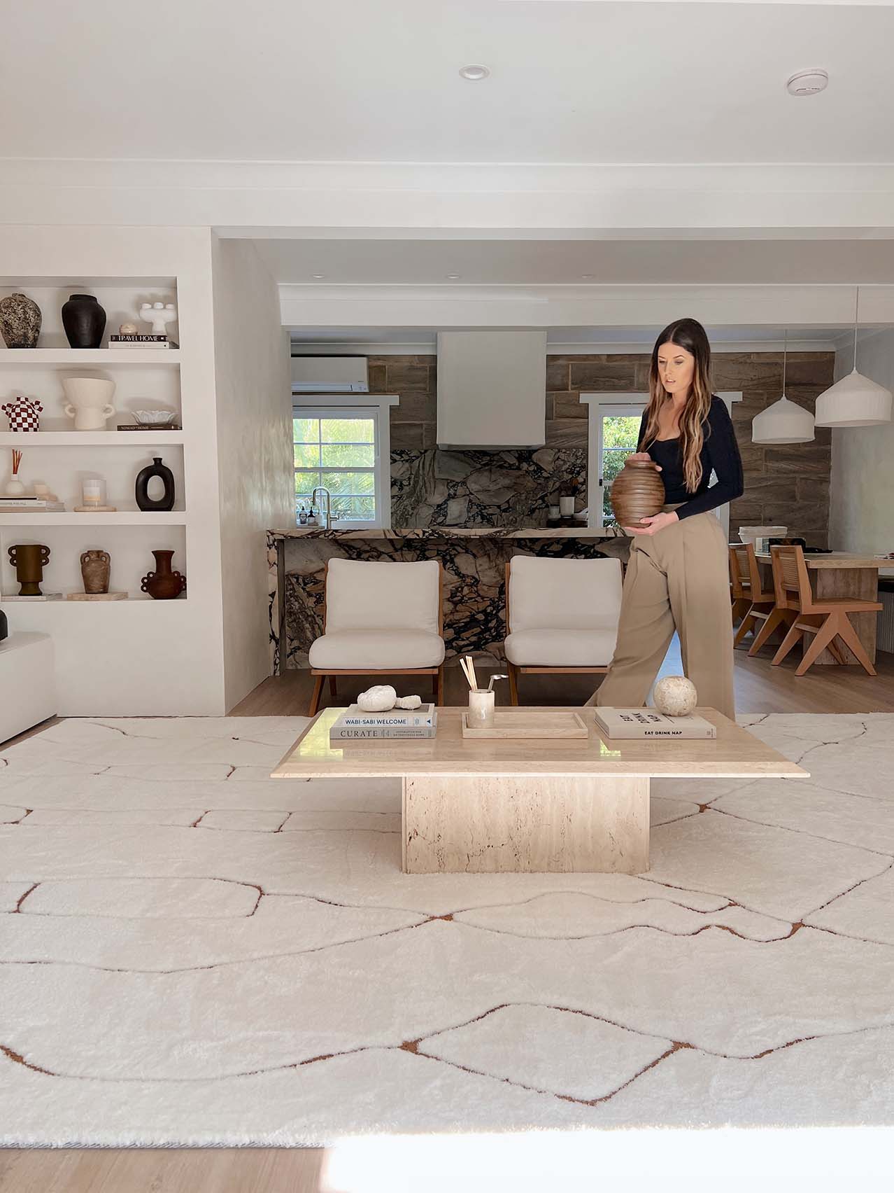 Alayna Cream and Gold Tribal Shag Rug - Image 6