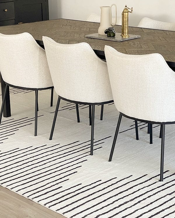 Aldana Black and Cream Tribal Washable Rug - Image 2