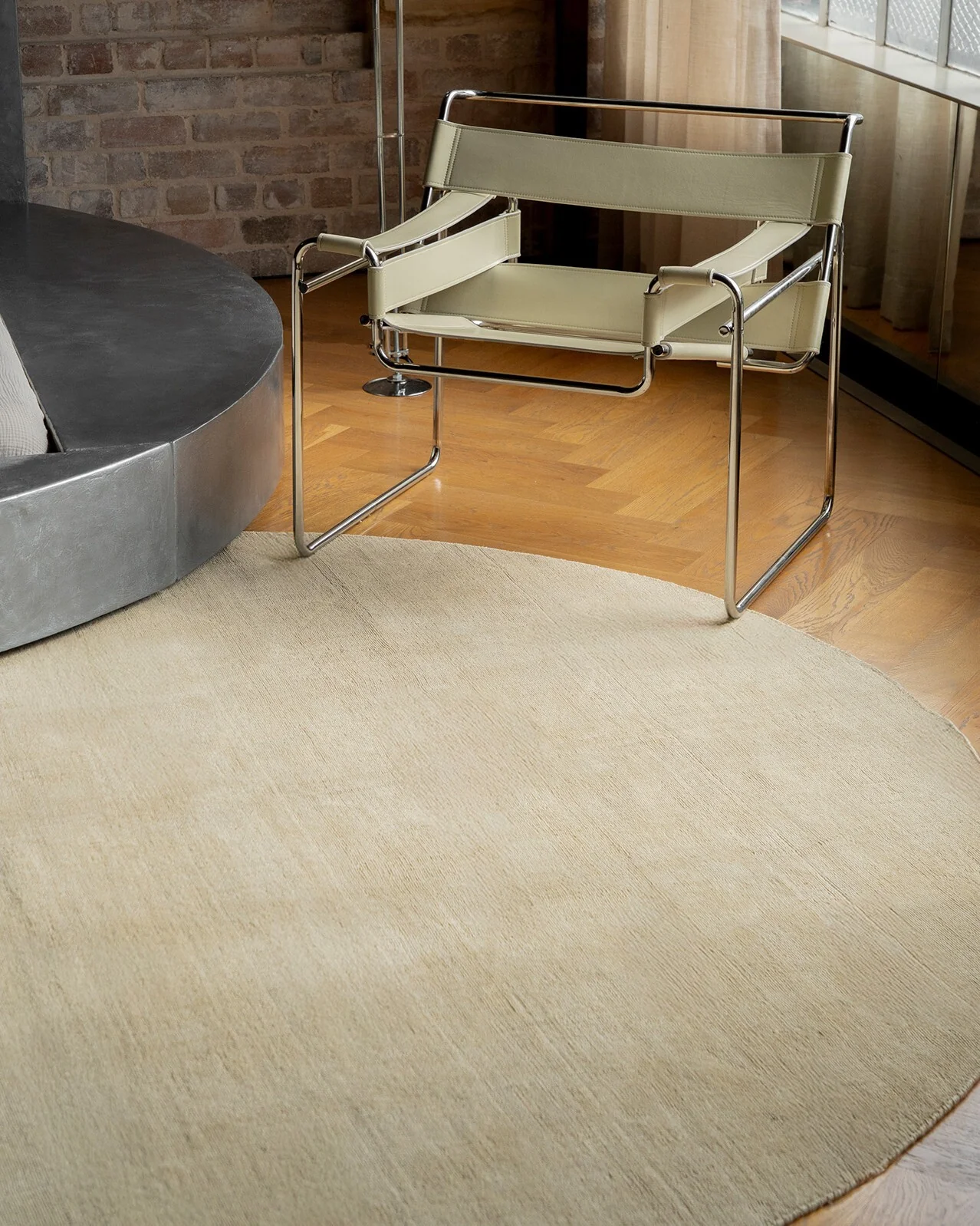 Alek Cream Handwoven Round Rug - Image 2