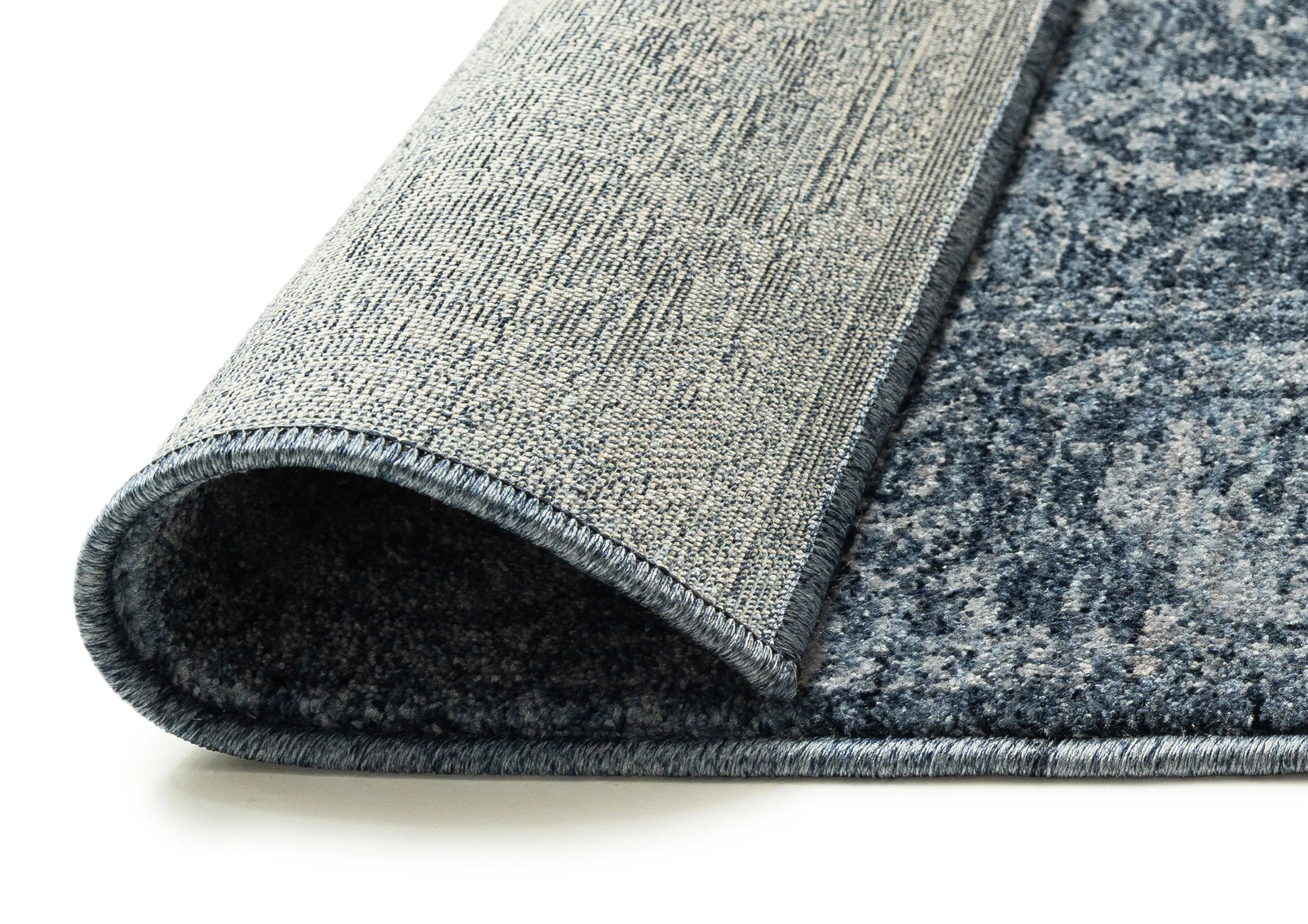 Alexis Tonal Distressed Blue Runner Rug - Image 4