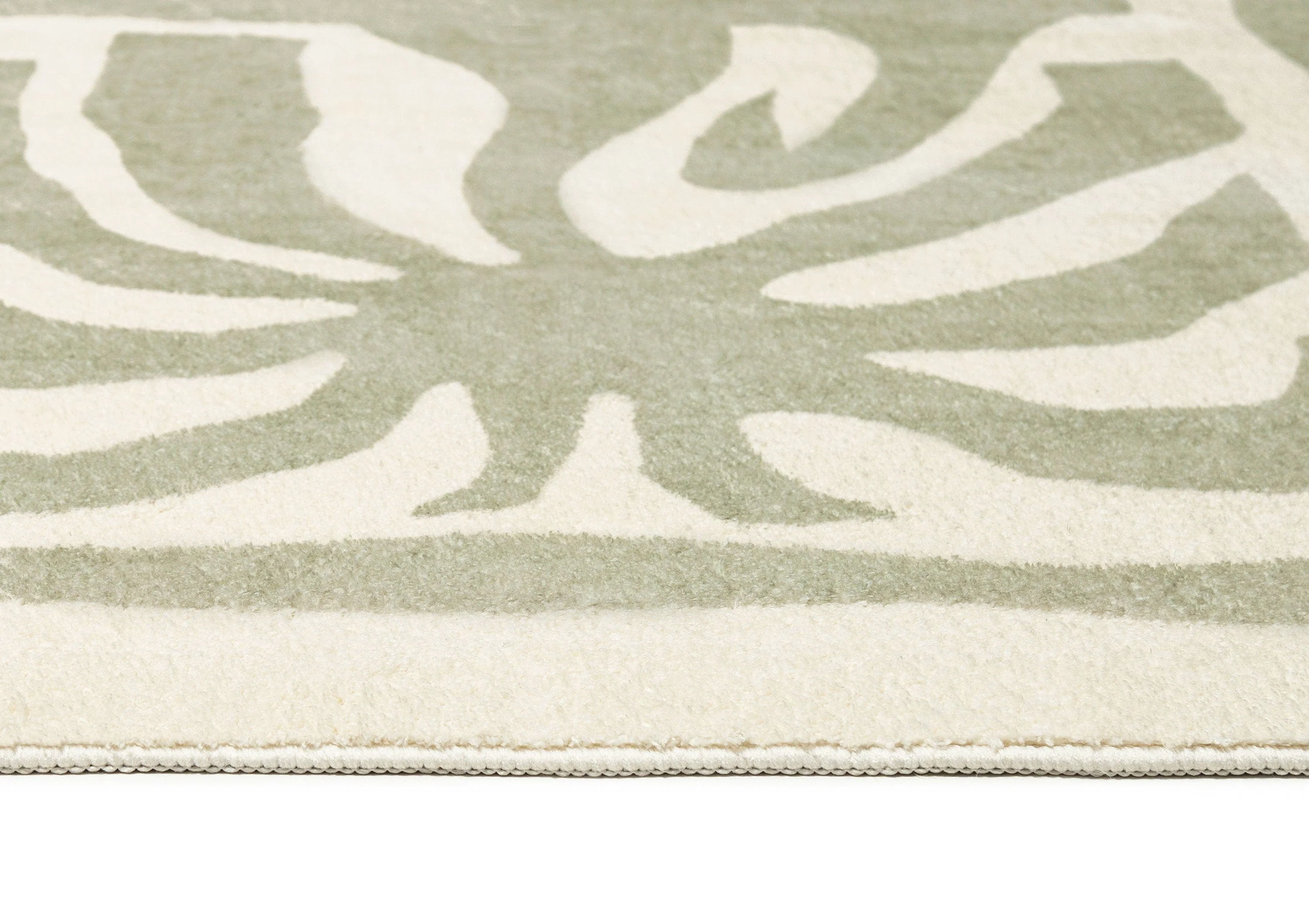 Alicia Sage Green Waves and Palms Washable Rug - Image 7