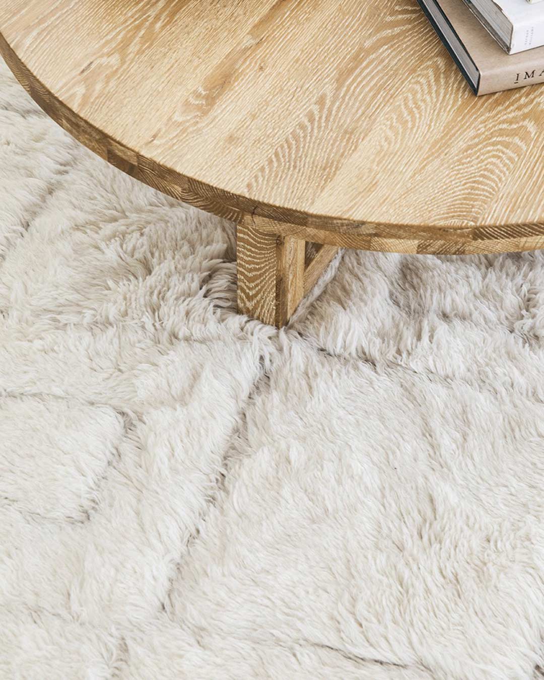 Alina Diamond Pattern Berber Wool Shag Rug - Image 8