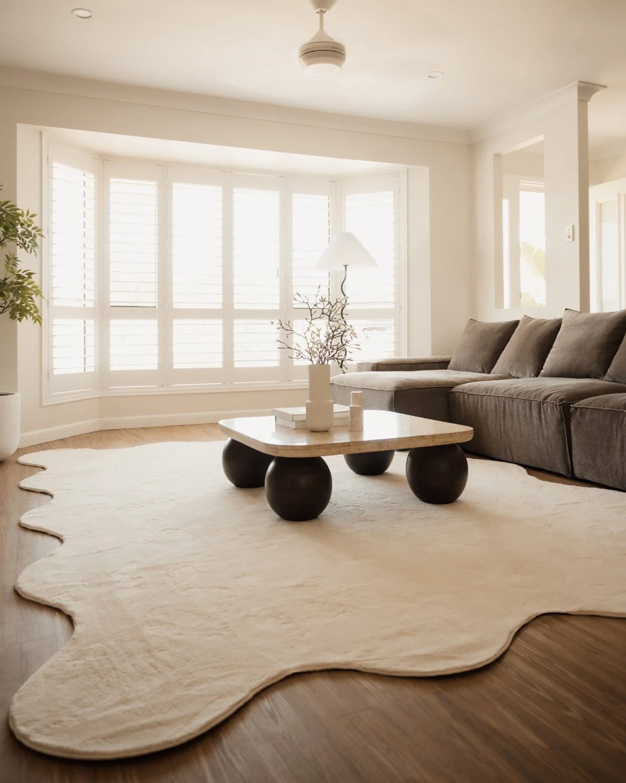Allen Neutral Scallop Washable Rug - Image 4