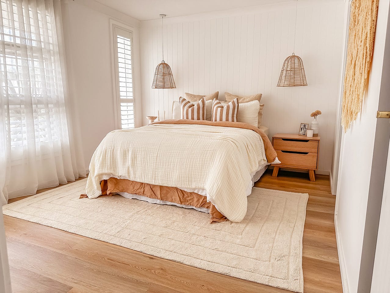 Allison Cream Beige Modern Cotton Washable Rug - Image 10
