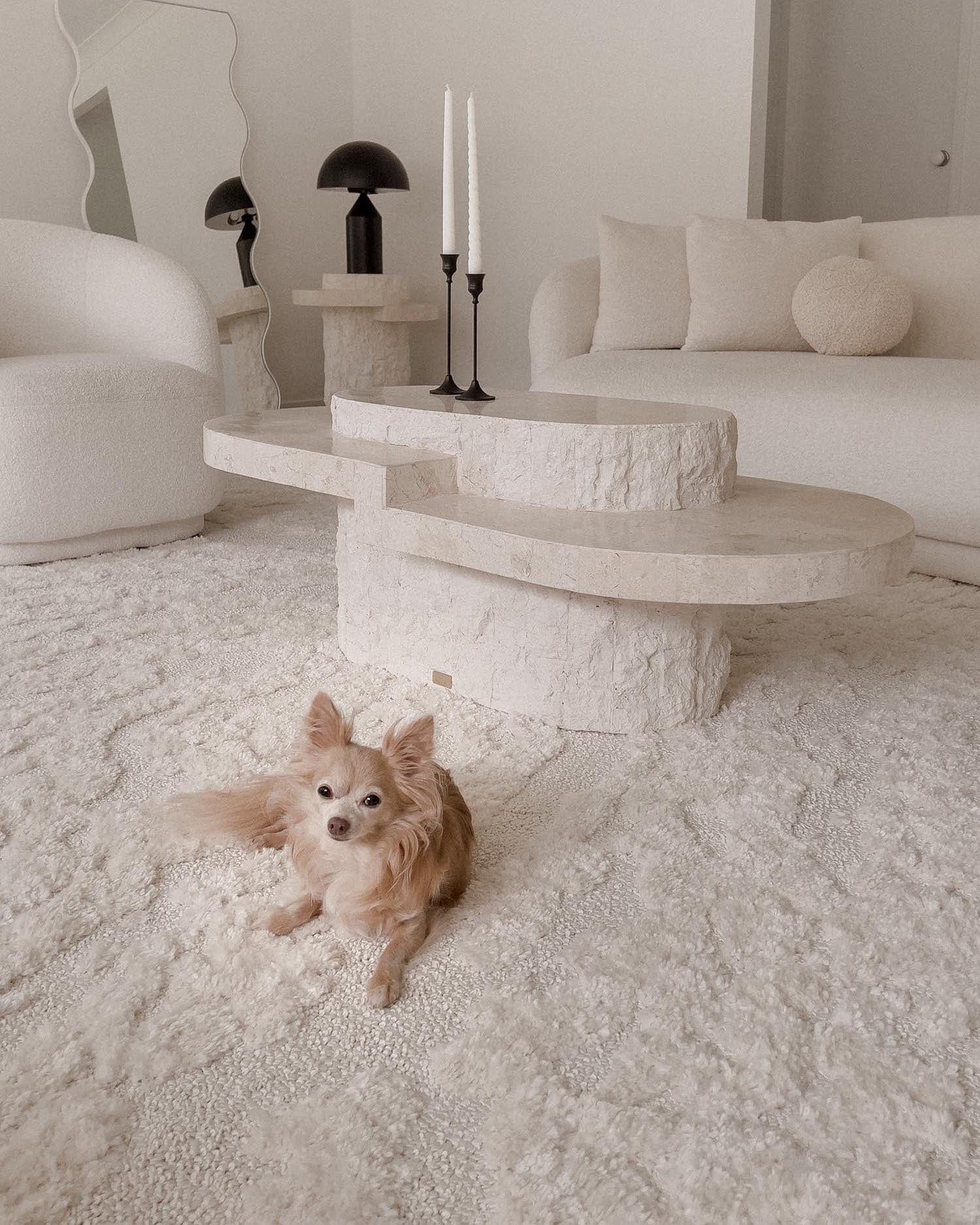 Alturra Ivory Cream Abstract Textured Rug - Image 4