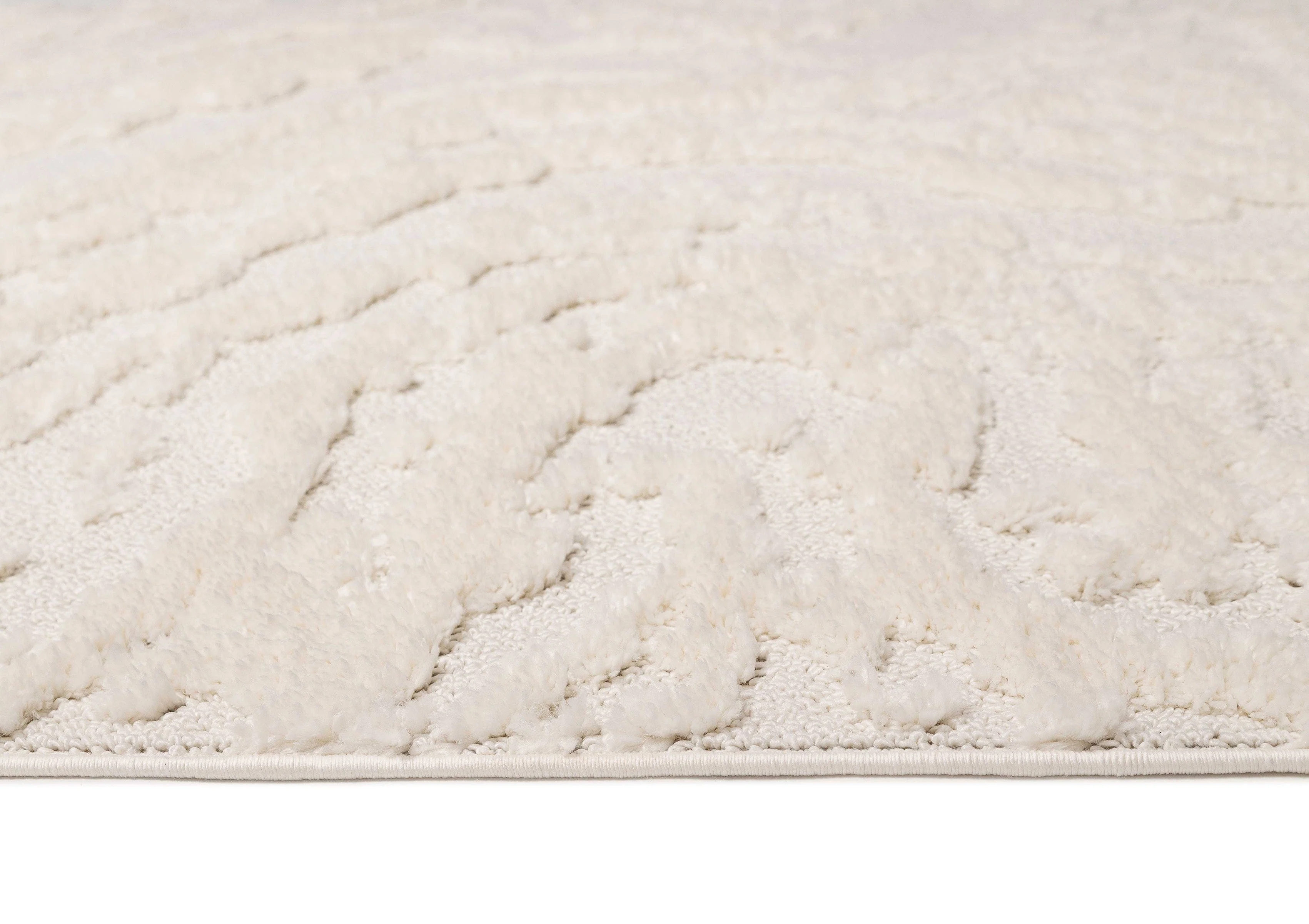 Alturra Ivory Cream Abstract Textured Rug - Image 7
