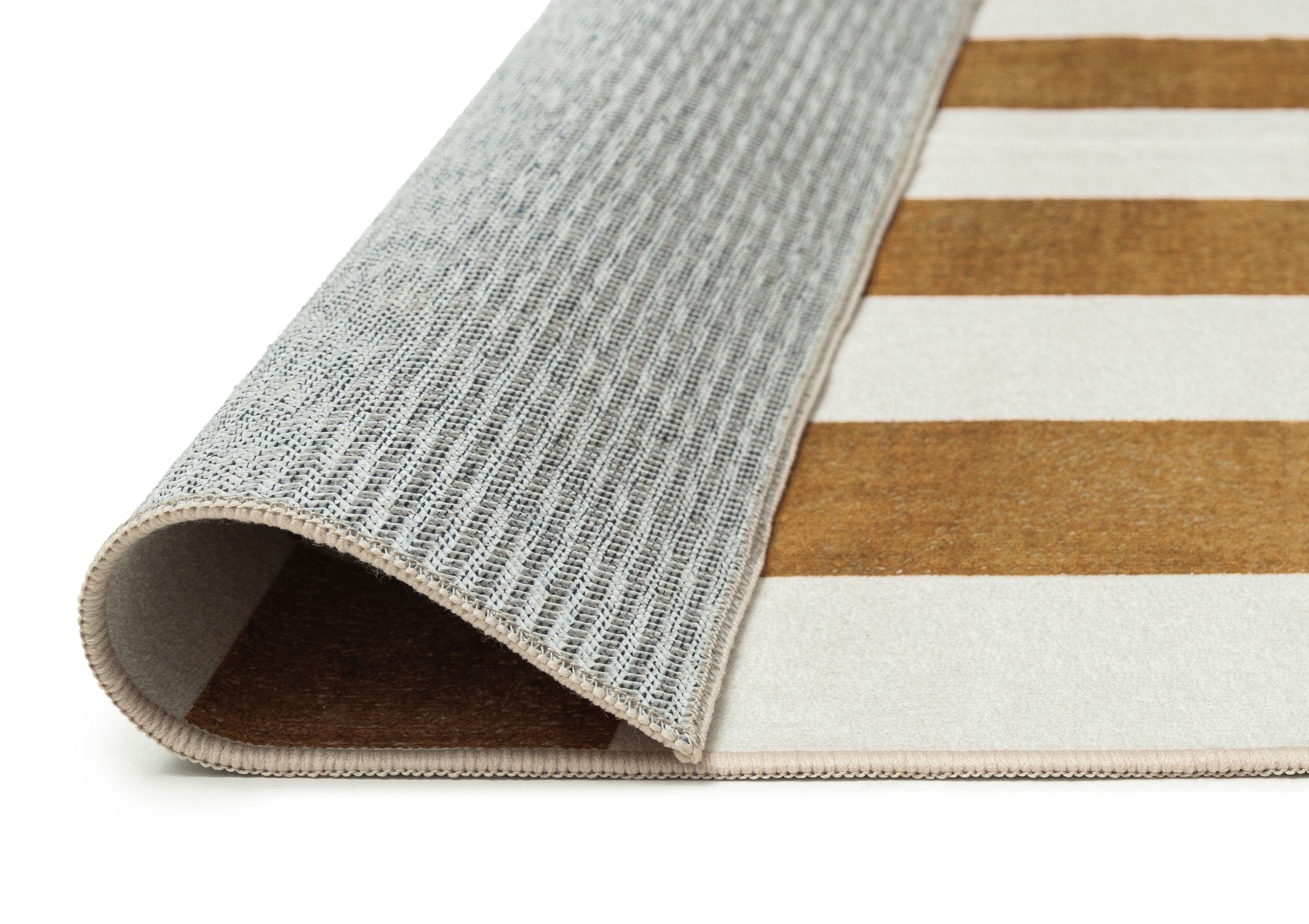 Alula Brown and White Checkered and Striped Washable Rug - Image 10