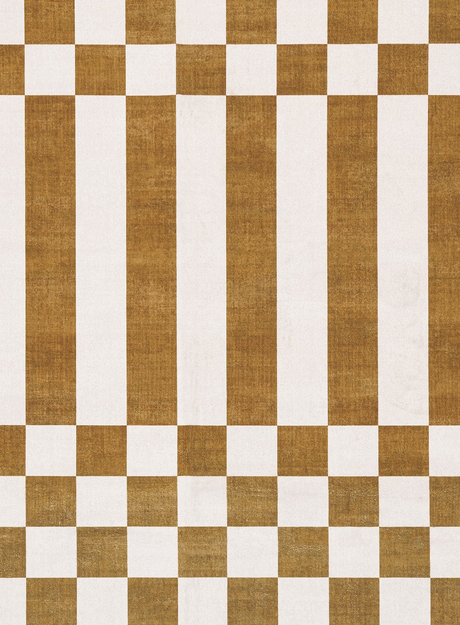 Alula Brown and White Checkered and Striped Washable Rug - Image 11