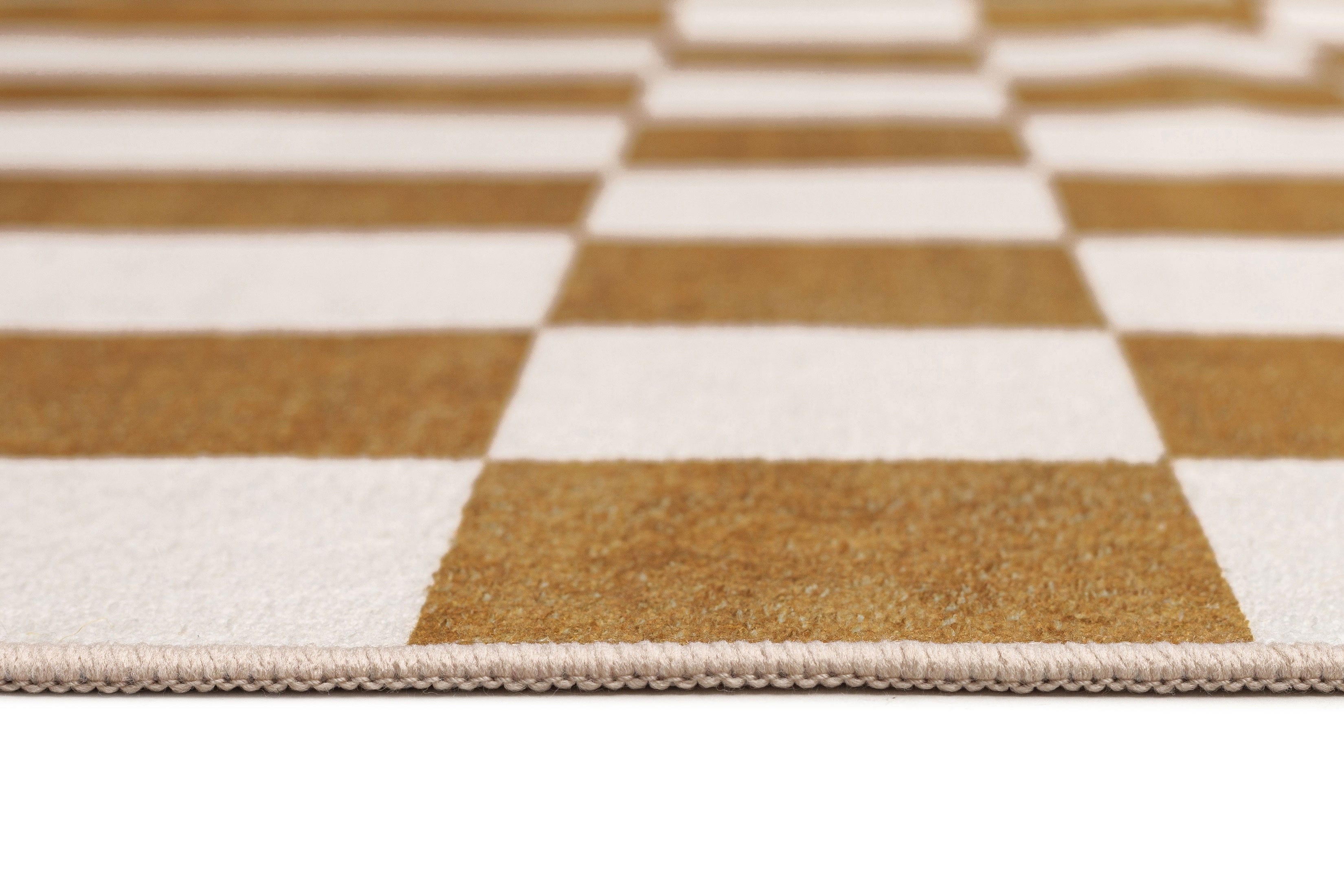 Alula Brown and White Checkered and Striped Washable Rug - Image 12