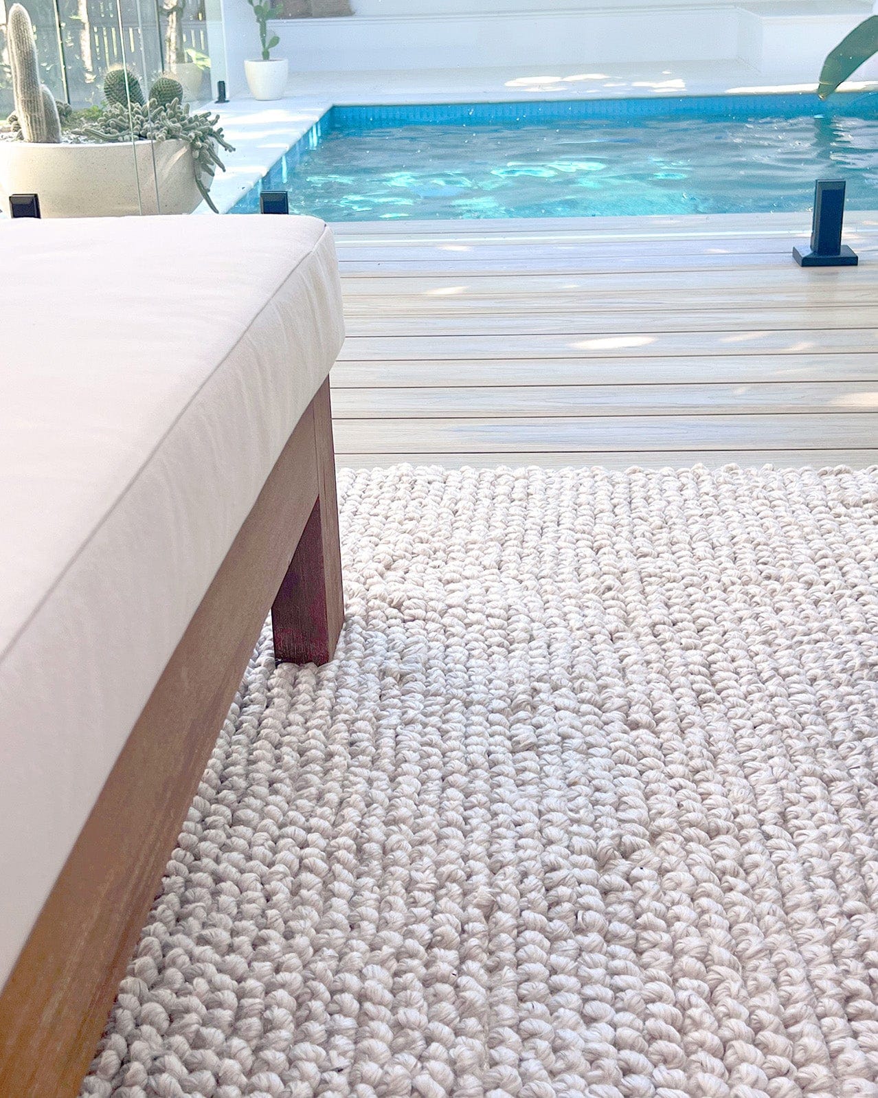 Amaia Light Grey Looped Indoor Outdoor Rug - Image 6