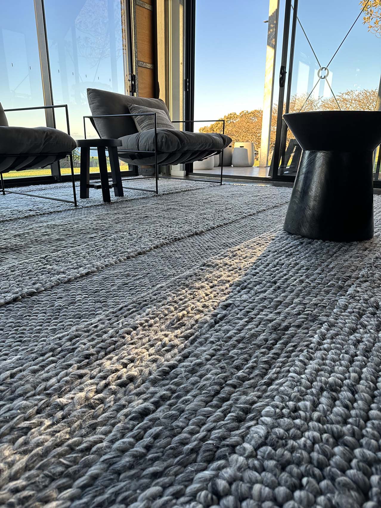 Amalie Marbled Grey Braided and Looped Rug - Image 9