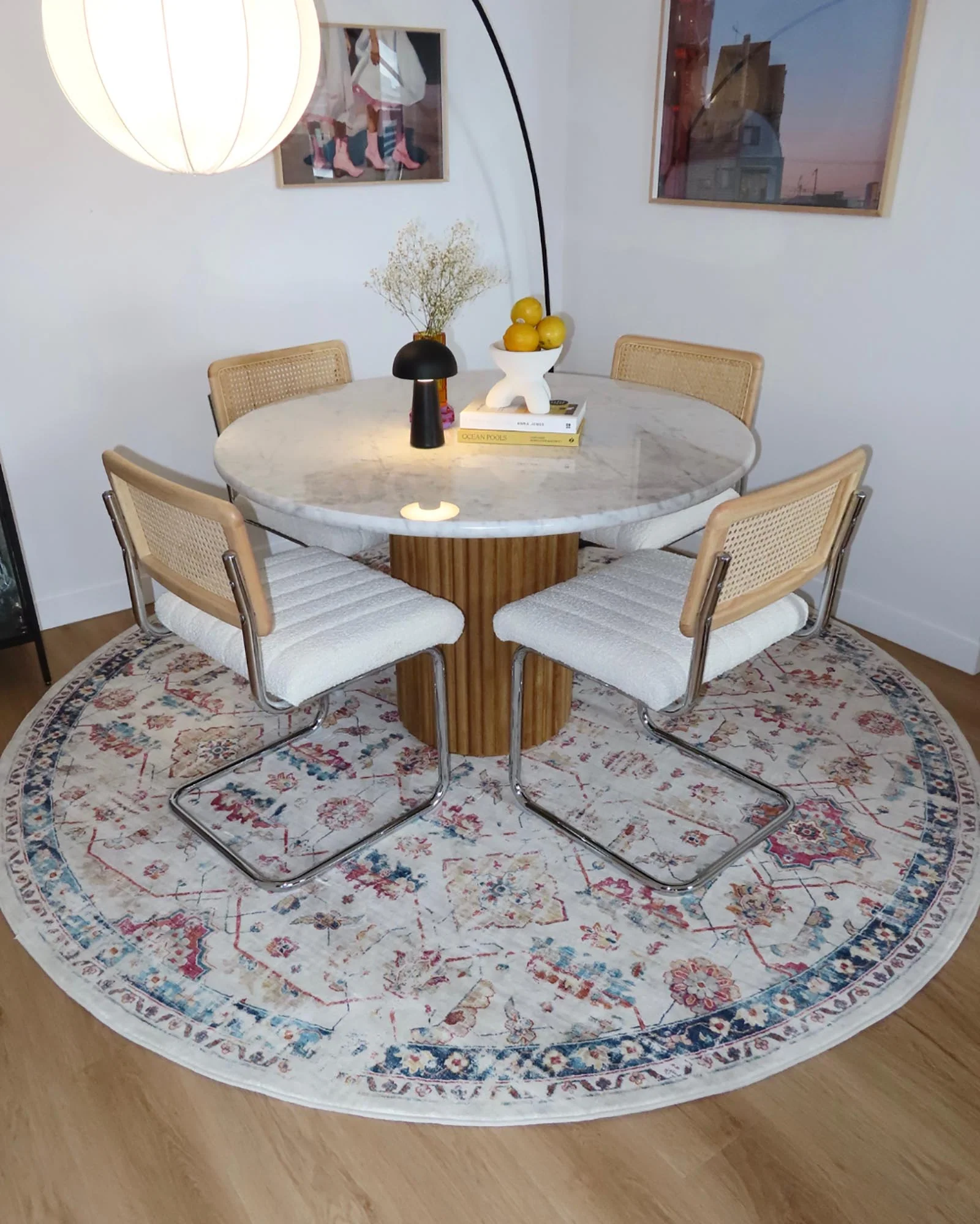 Amanda Multicolour Distressed Transitional Round Rug - Image 5