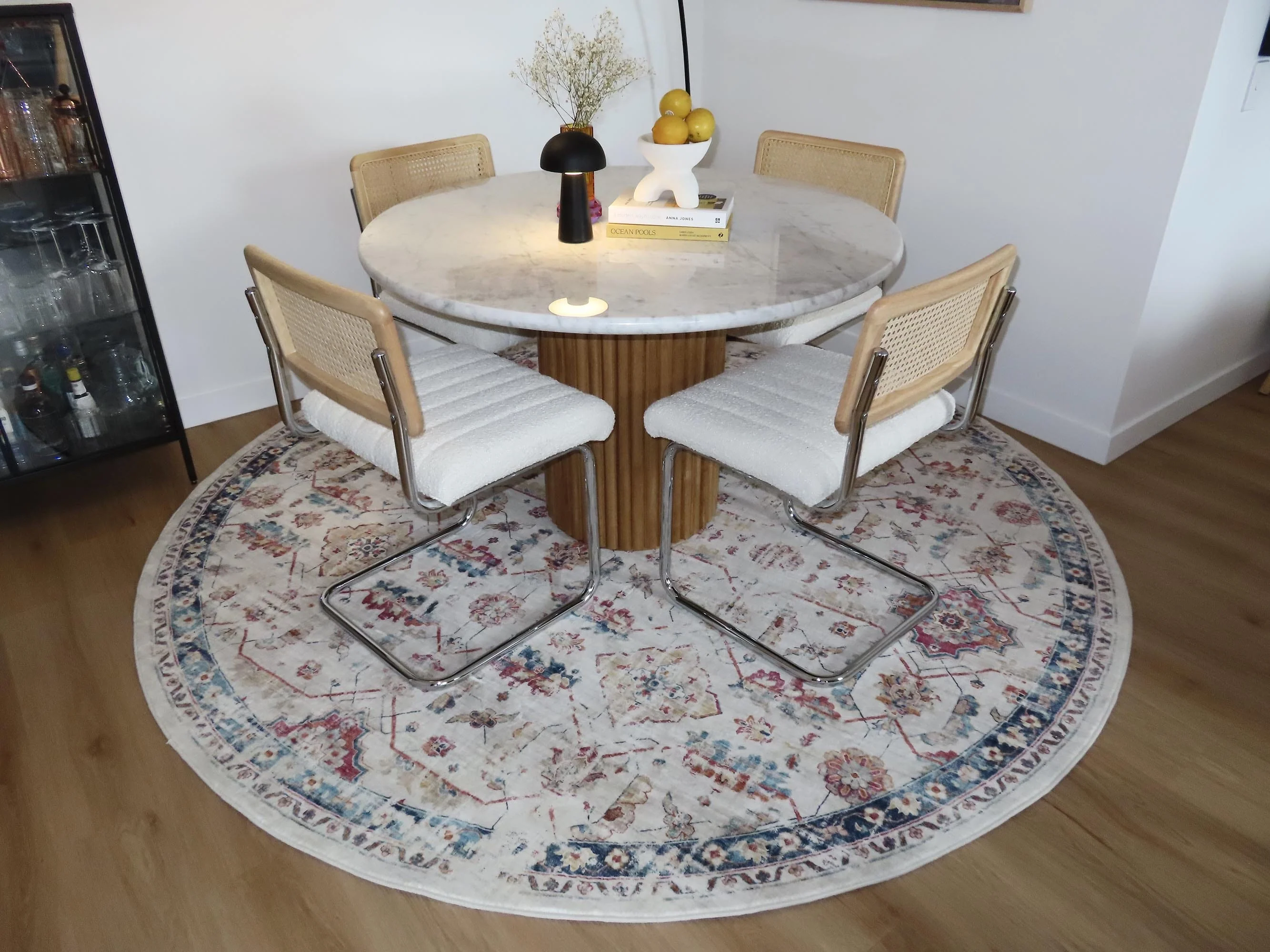 Amanda Multicolour Distressed Transitional Round Rug - Image 6