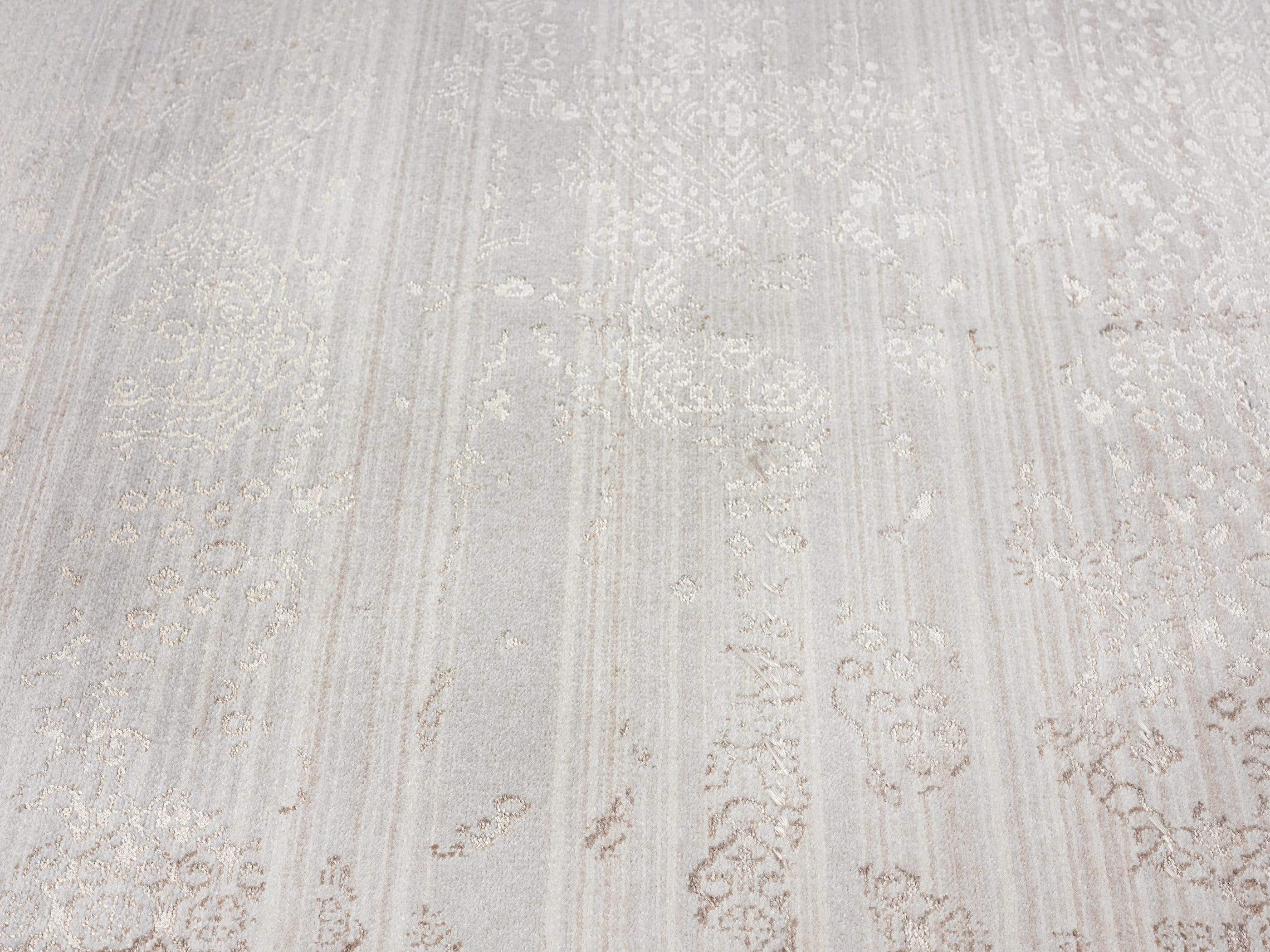 Amelia Cream Brown and Silver Traditional Floral Runner Rug - Image 5
