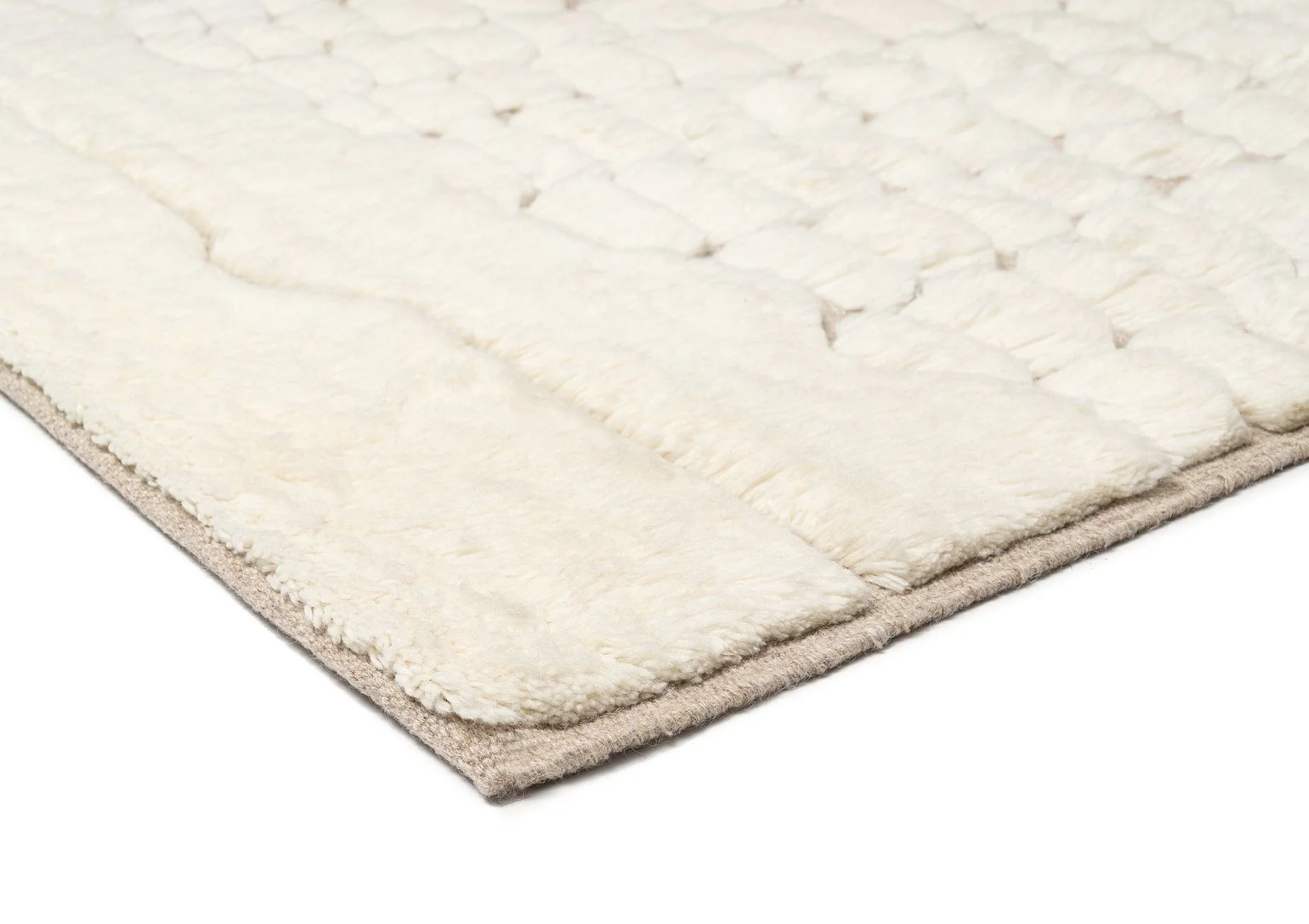 Aminata Ivory Abstract Textured Wool Rug - Image 10