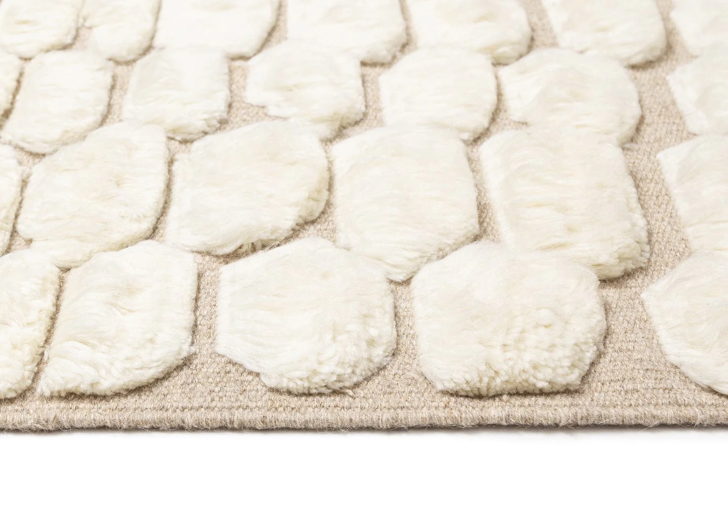 Aminata Ivory Abstract Textured Wool Rug - Image 11