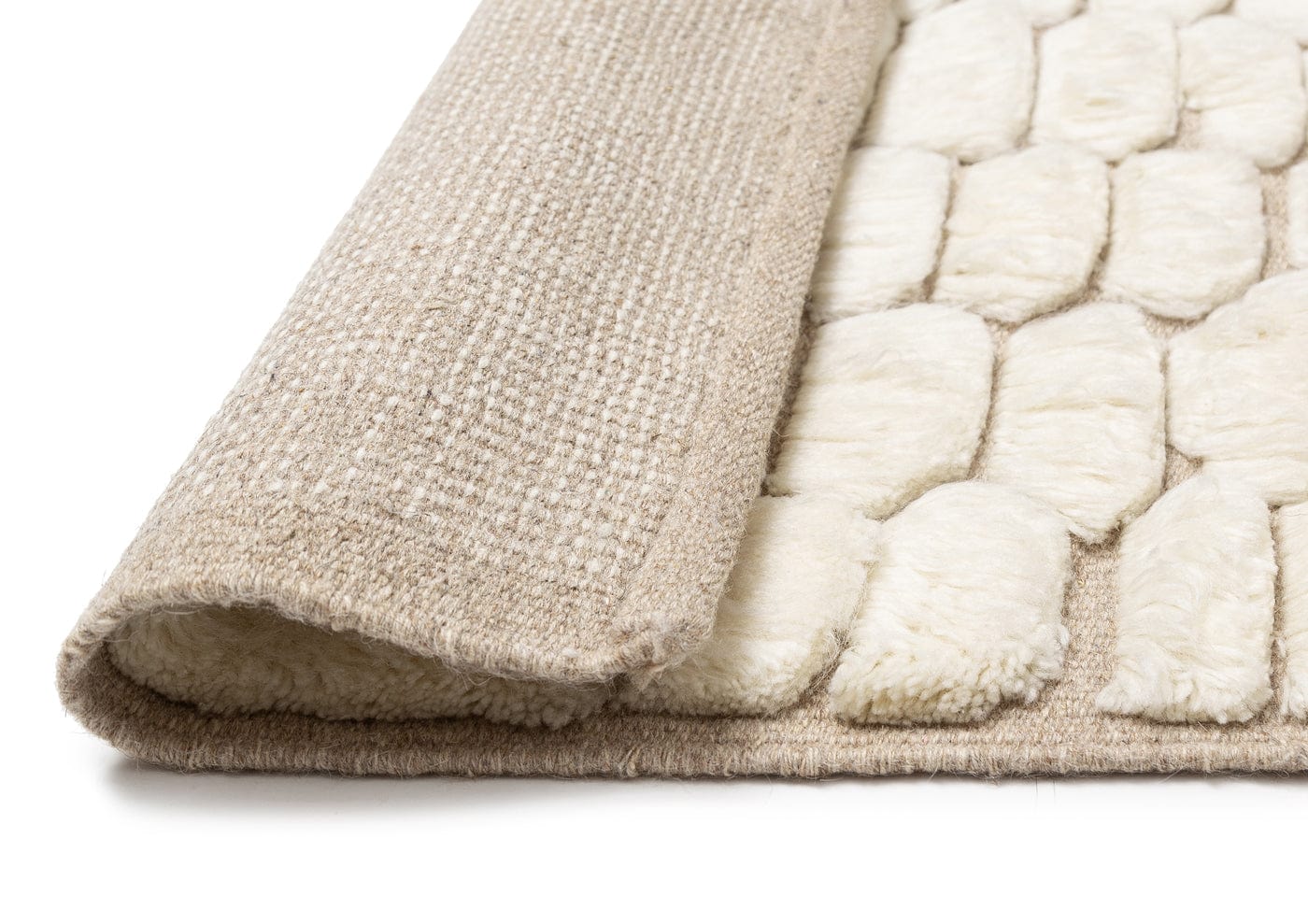 Aminata Ivory Abstract Textured Wool Rug - Image 12