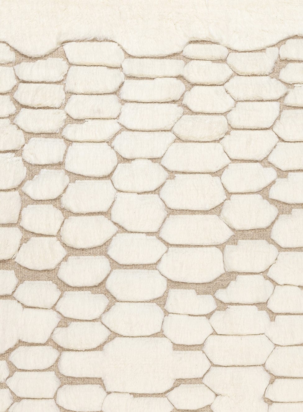 Aminata Ivory Abstract Textured Wool Rug - Image 13