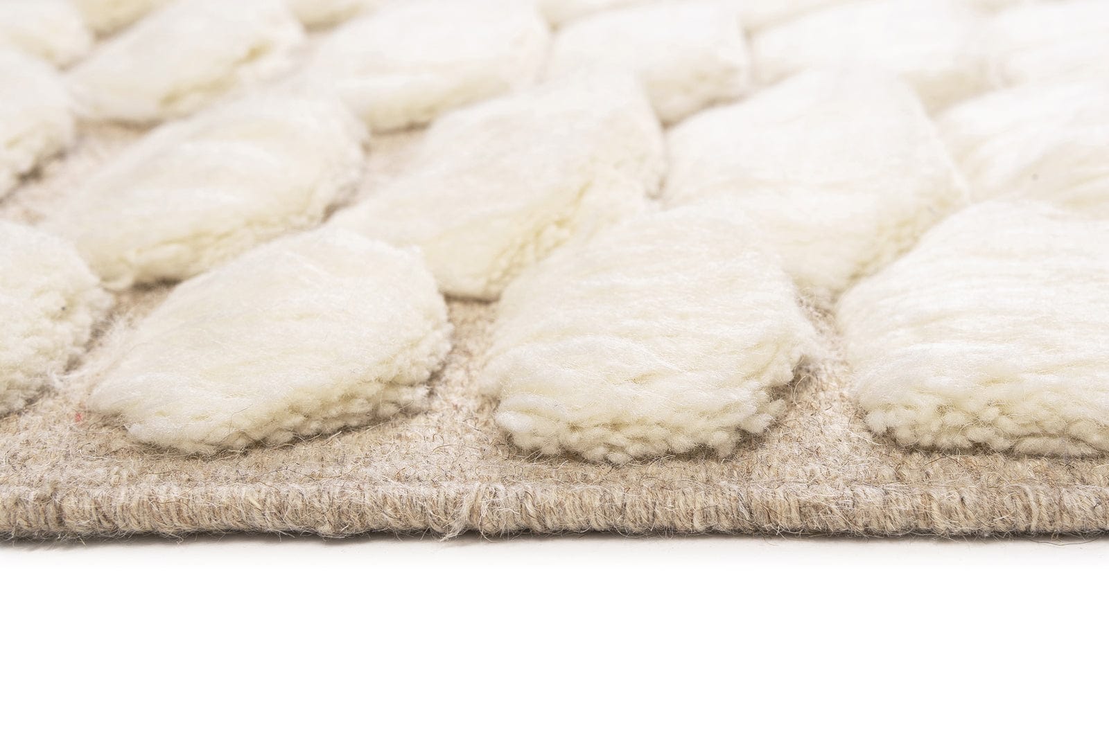 Aminata Ivory Abstract Textured Wool Rug - Image 14