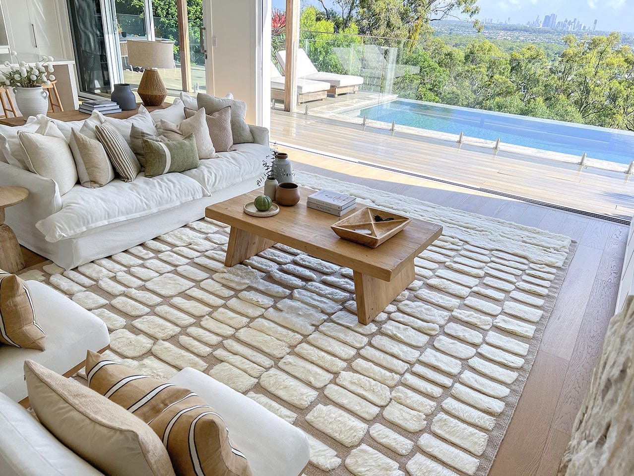 Aminata Ivory Abstract Textured Wool Rug - Image 6