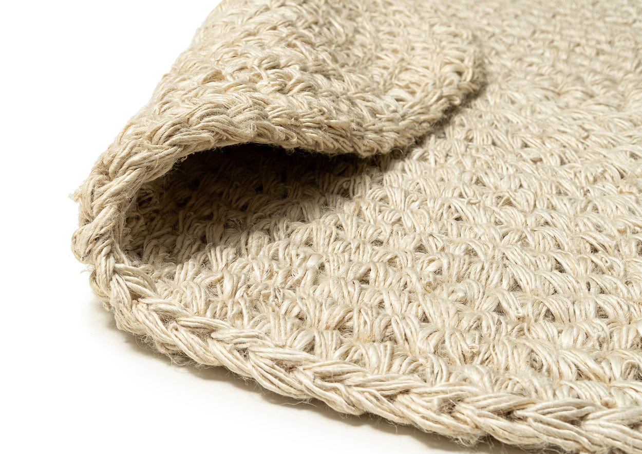 Amparo Bleached Crochet Round Jute Rug - Image 7