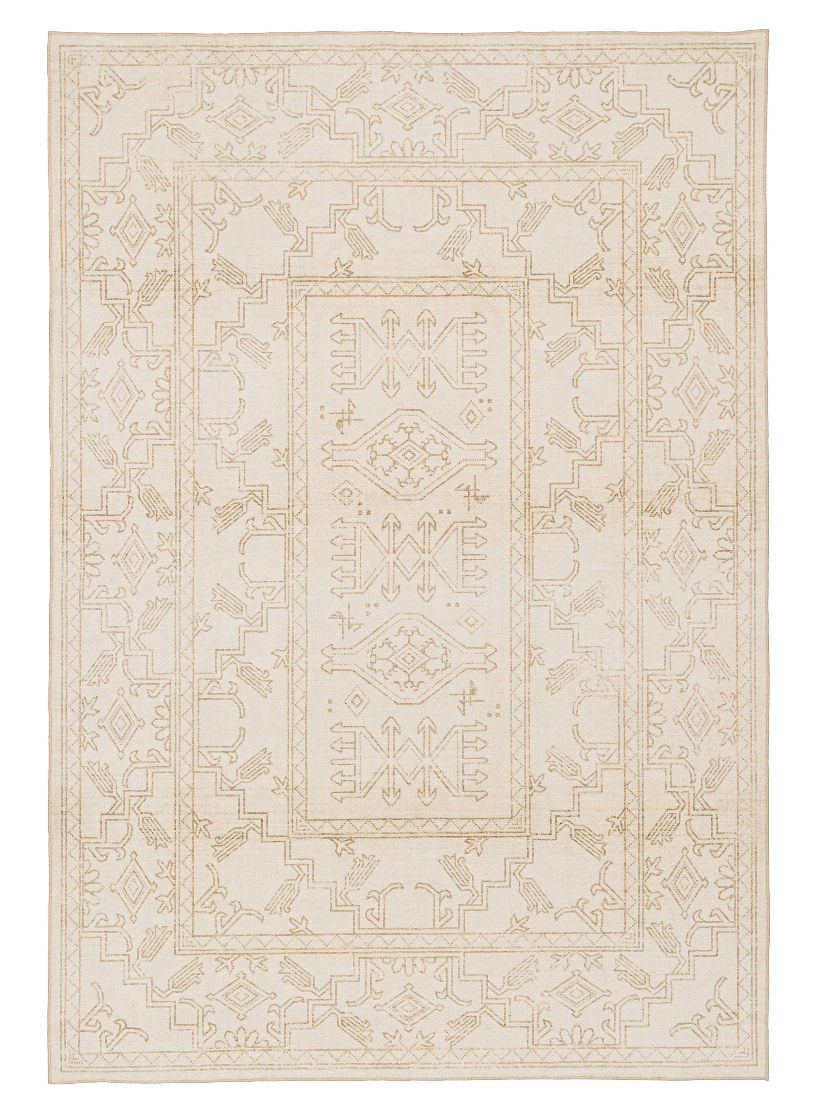 Anais Cream Medallion Washable Rug