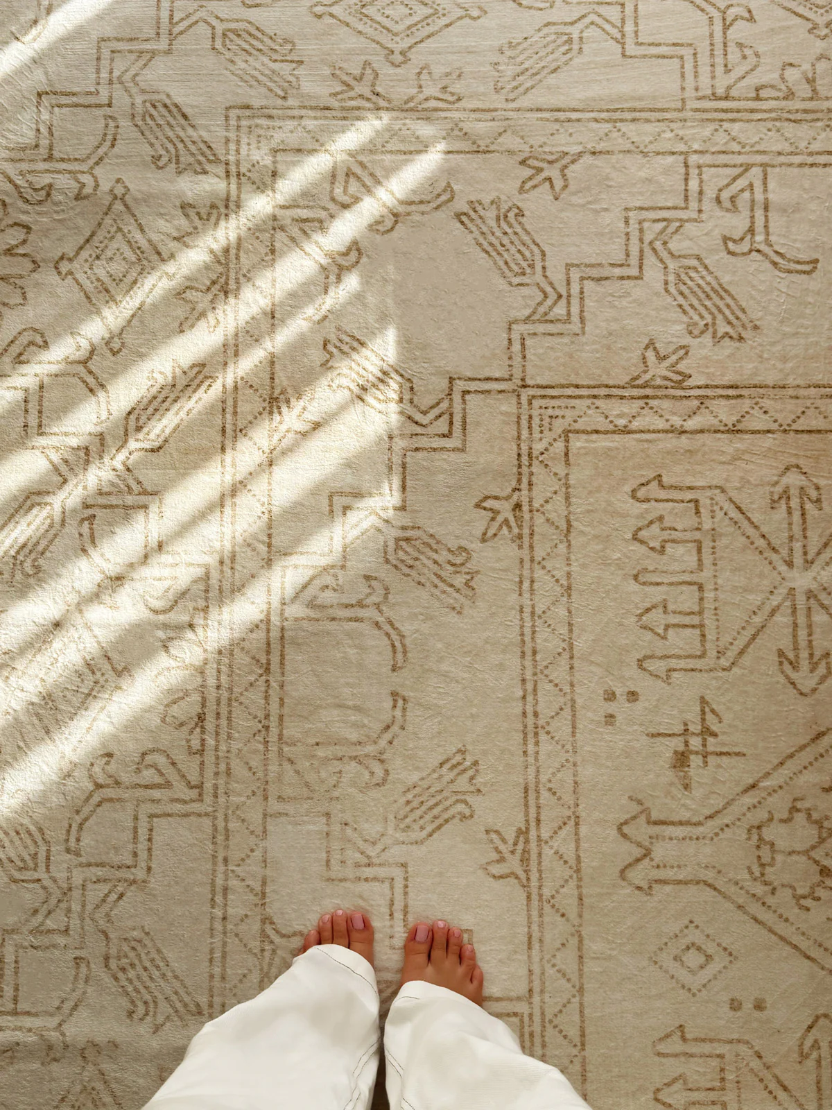 Anais Cream Medallion Washable Rug - Image 2
